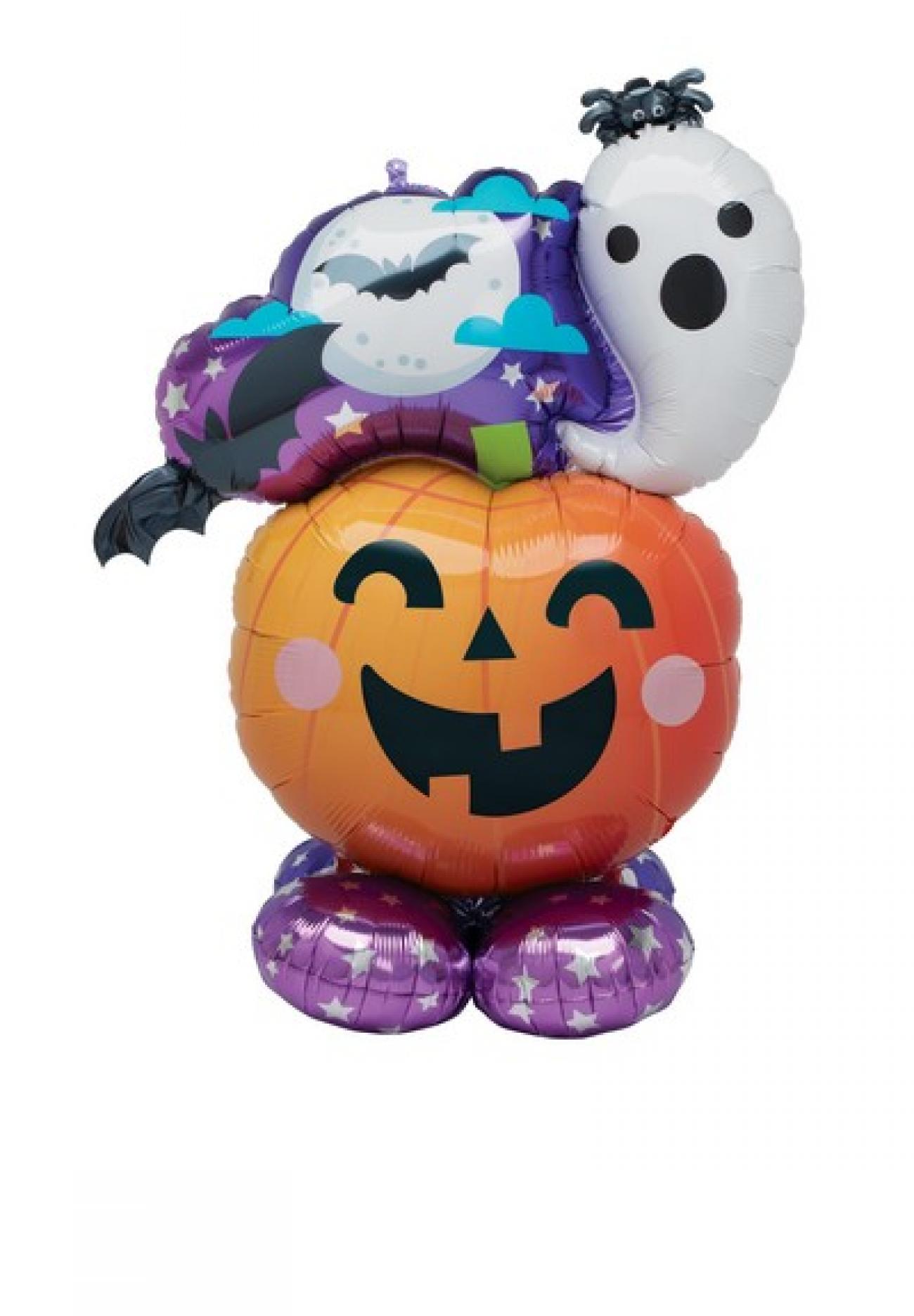 Pallone foil Airloonz Fun, Spooky Shost, Pumpkin 104x134 cm - SI GONFIA AD ARIA