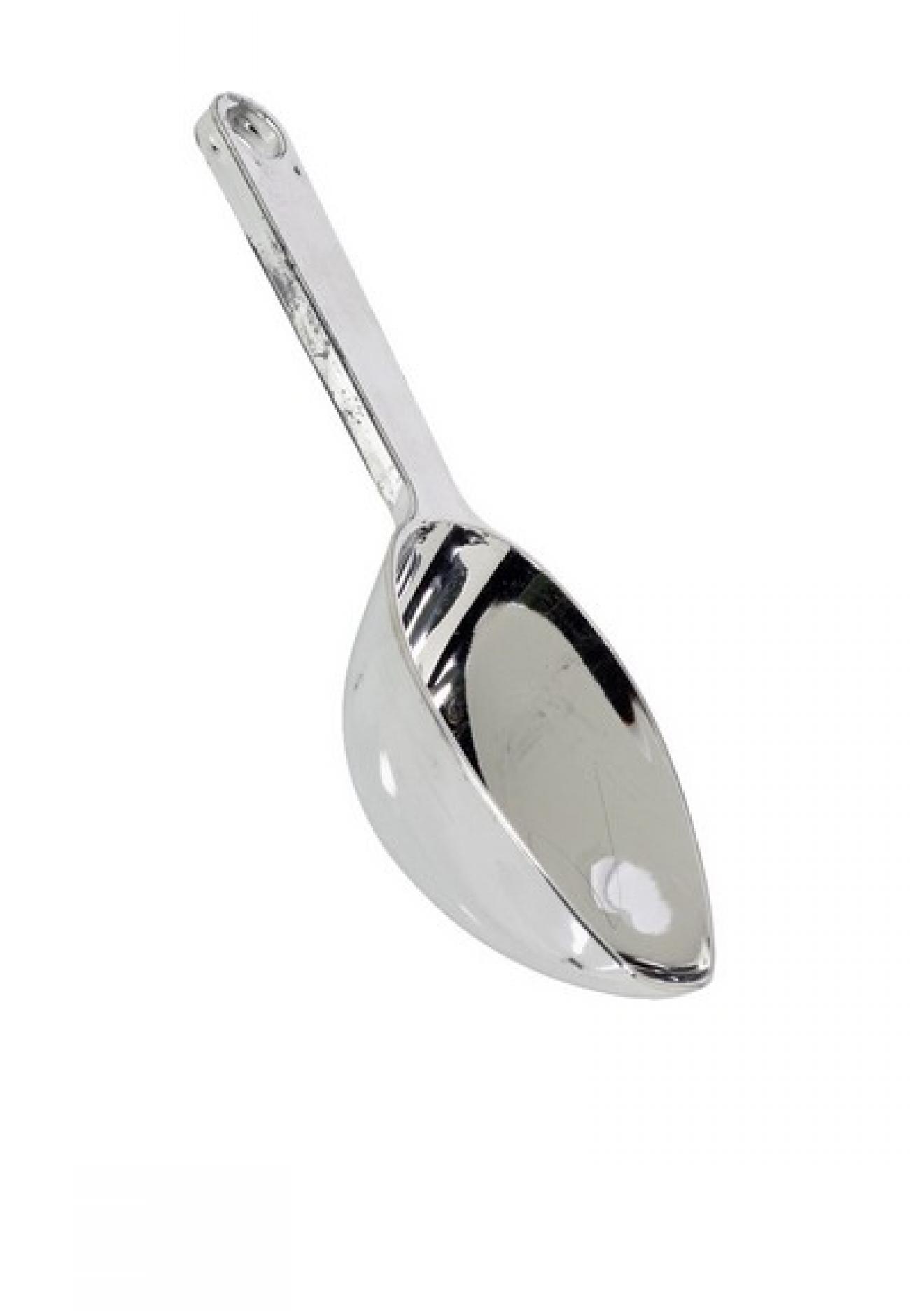 Paletta plastica metallizzata 16,7 cm, silver