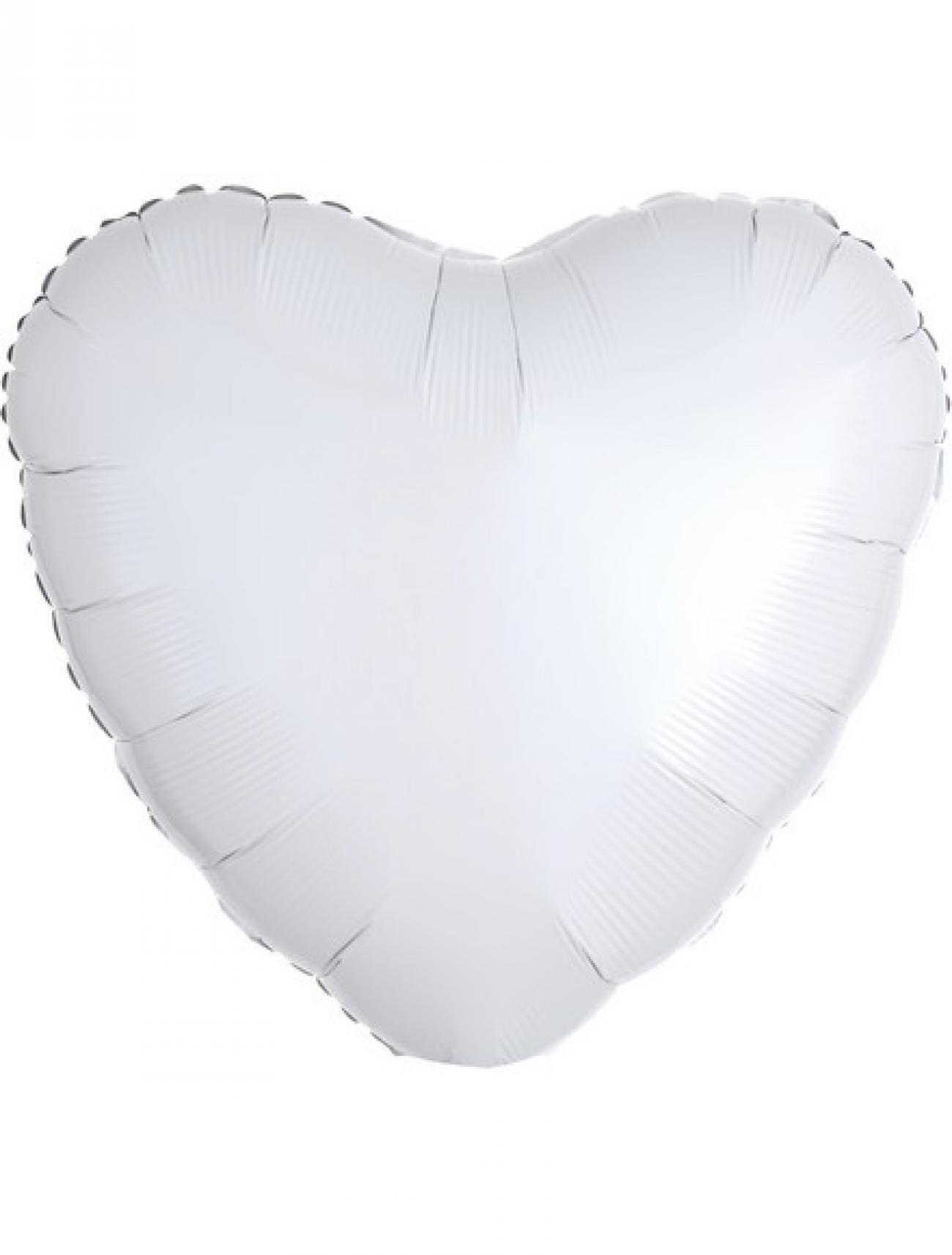 Pallone foil 17" - 42 cm Cuore Bianco NON CONFEZIONATO 100 pz