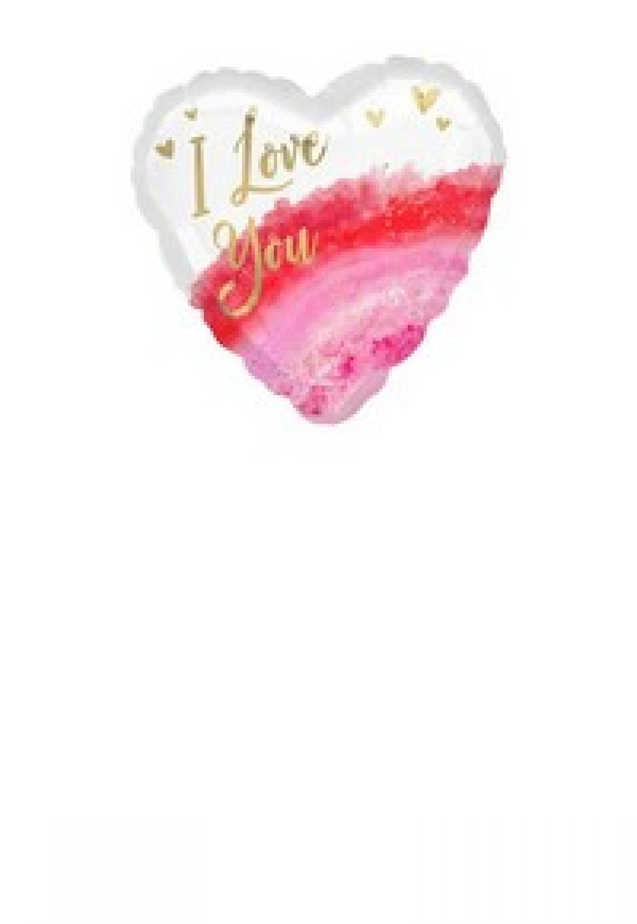 Pallone foil Minishape Geode Watercolor Love - SI GONFIA AD ARIA