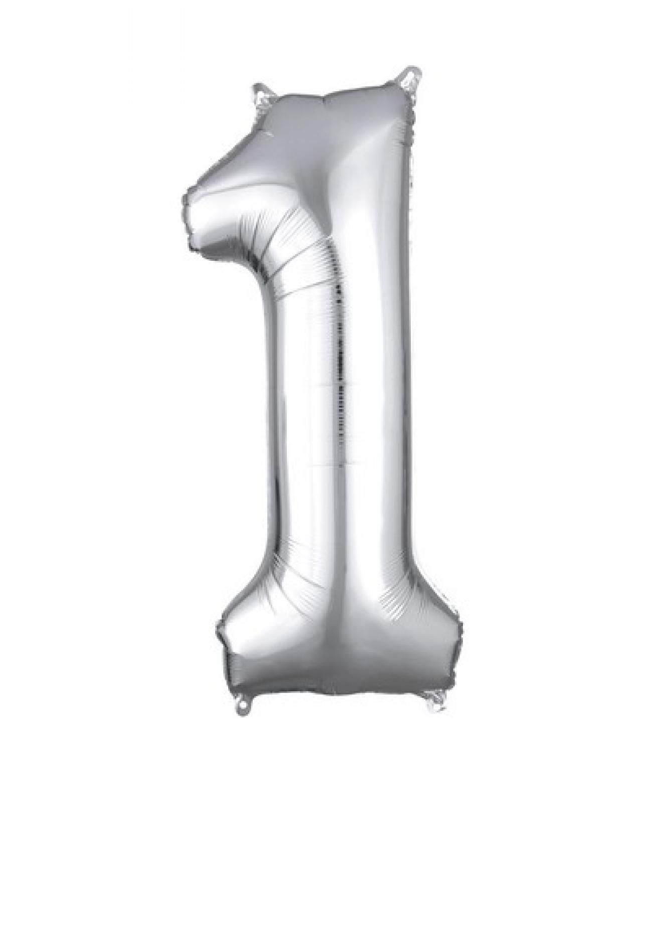 Pallone foil Supershape 34" - 86 cm Numero 1 Argento