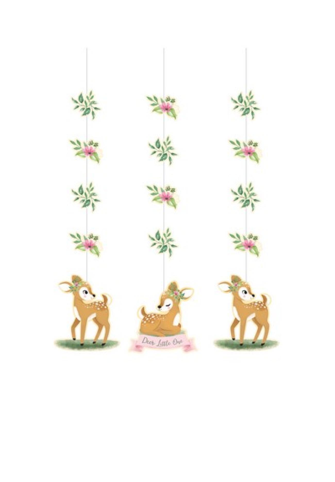 Set 3 pendenti 81 x 18 cm Cerbiatto - Deer Little One - 3 pezzi