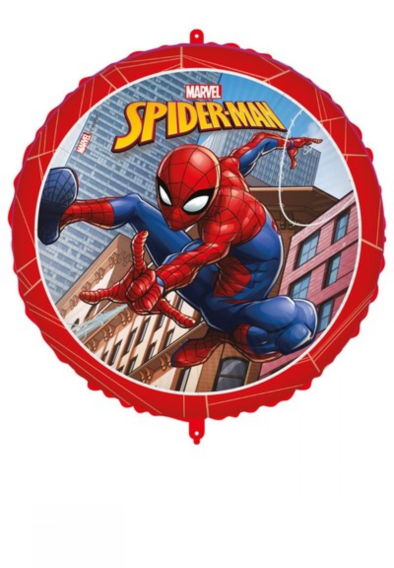 Pallone foil 18" - 45 cm Spiderman Crime Fighter con PESETTO E NASTRO