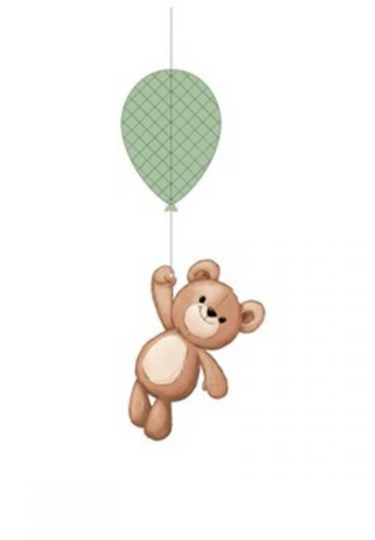 Decorazione pendente h. 95 x l.30 cm Teddy Bear con nido d'ape