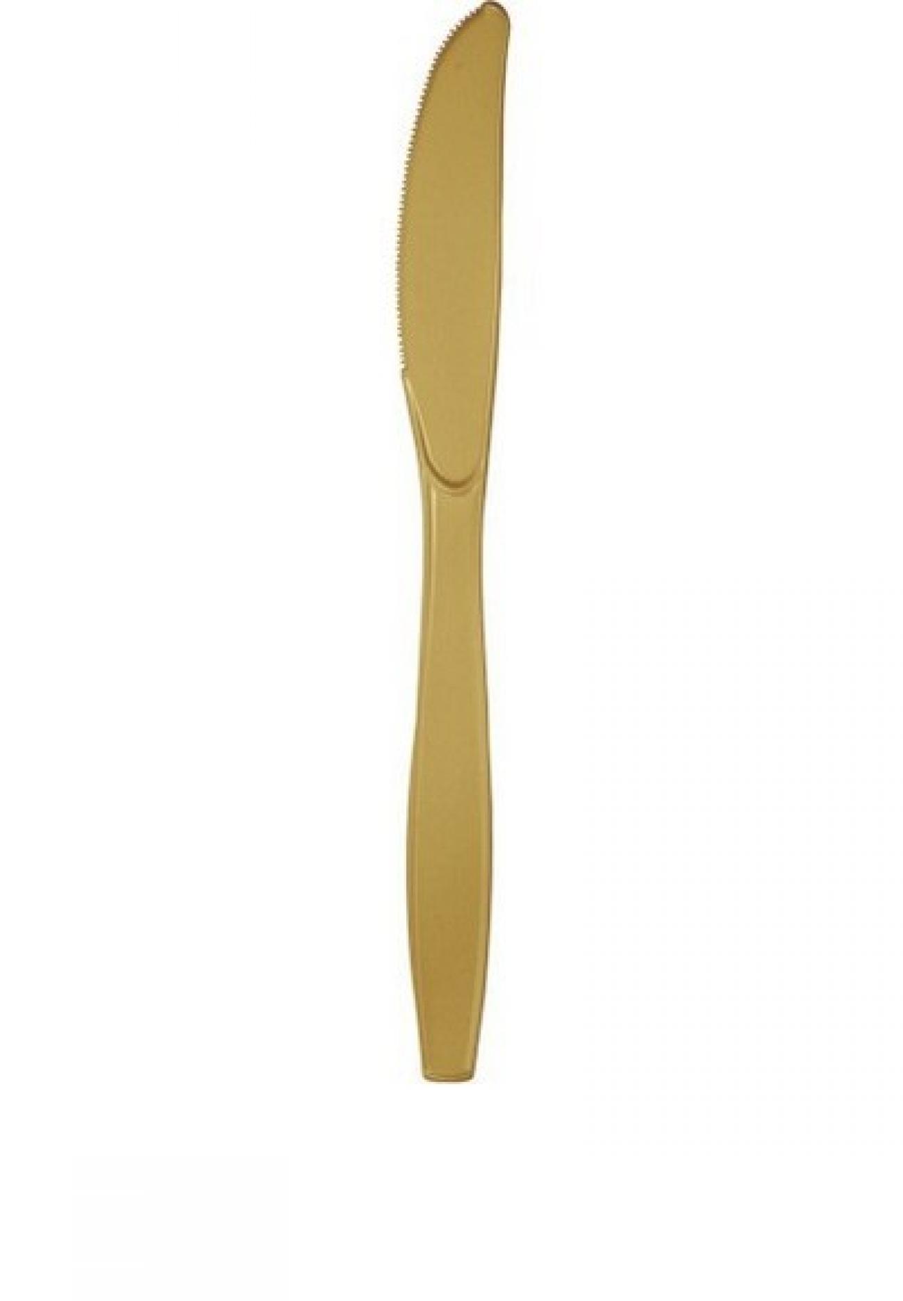 Coltello plastica Oro 24 pz