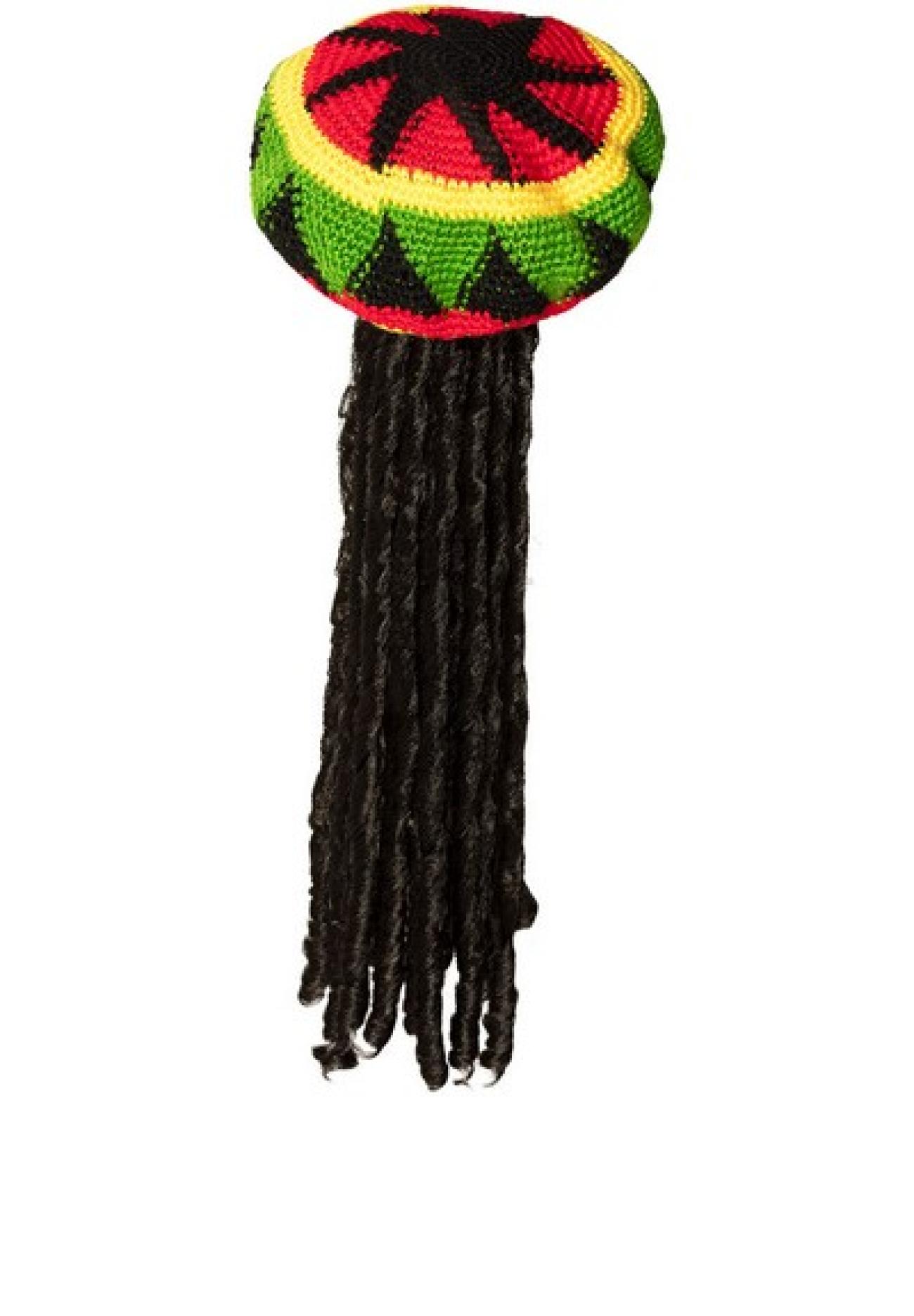 Cappello in lana con riccioli Rasta