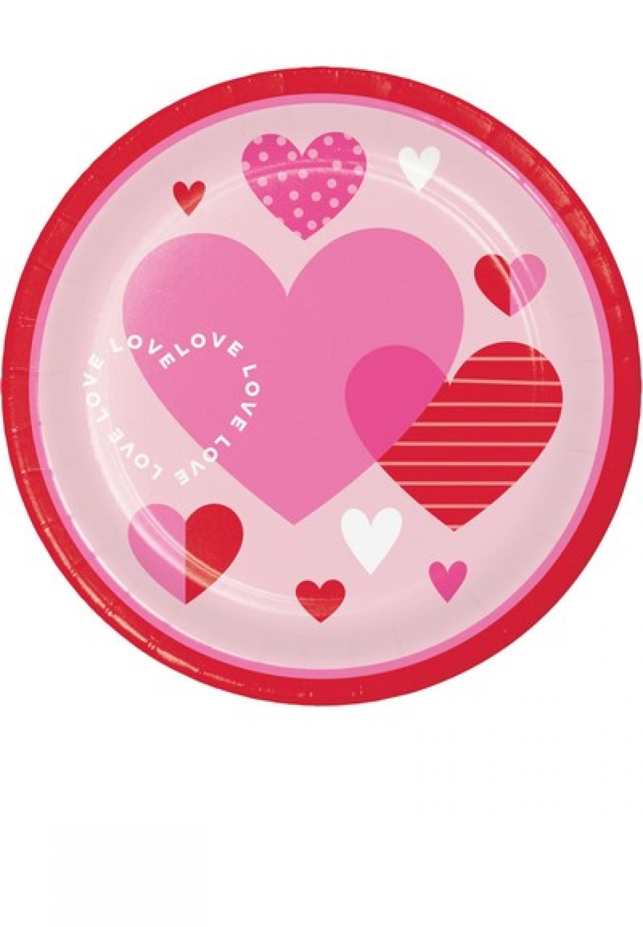 Piatto carta 23 cm Valentine's Texture 8 pz