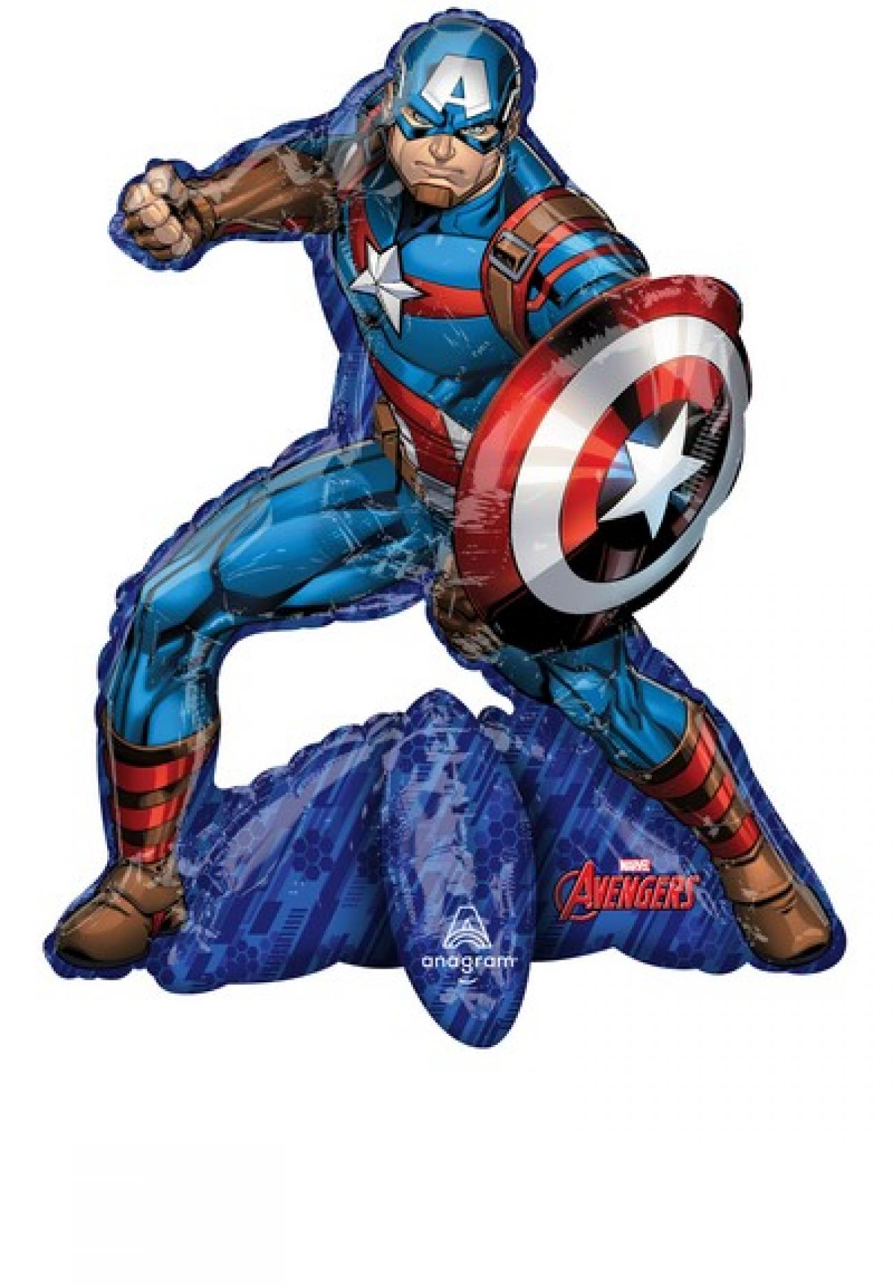 Pallone foil Self Standing Capitan America 55 x 66 cm - SI GONFIA AD ARIA