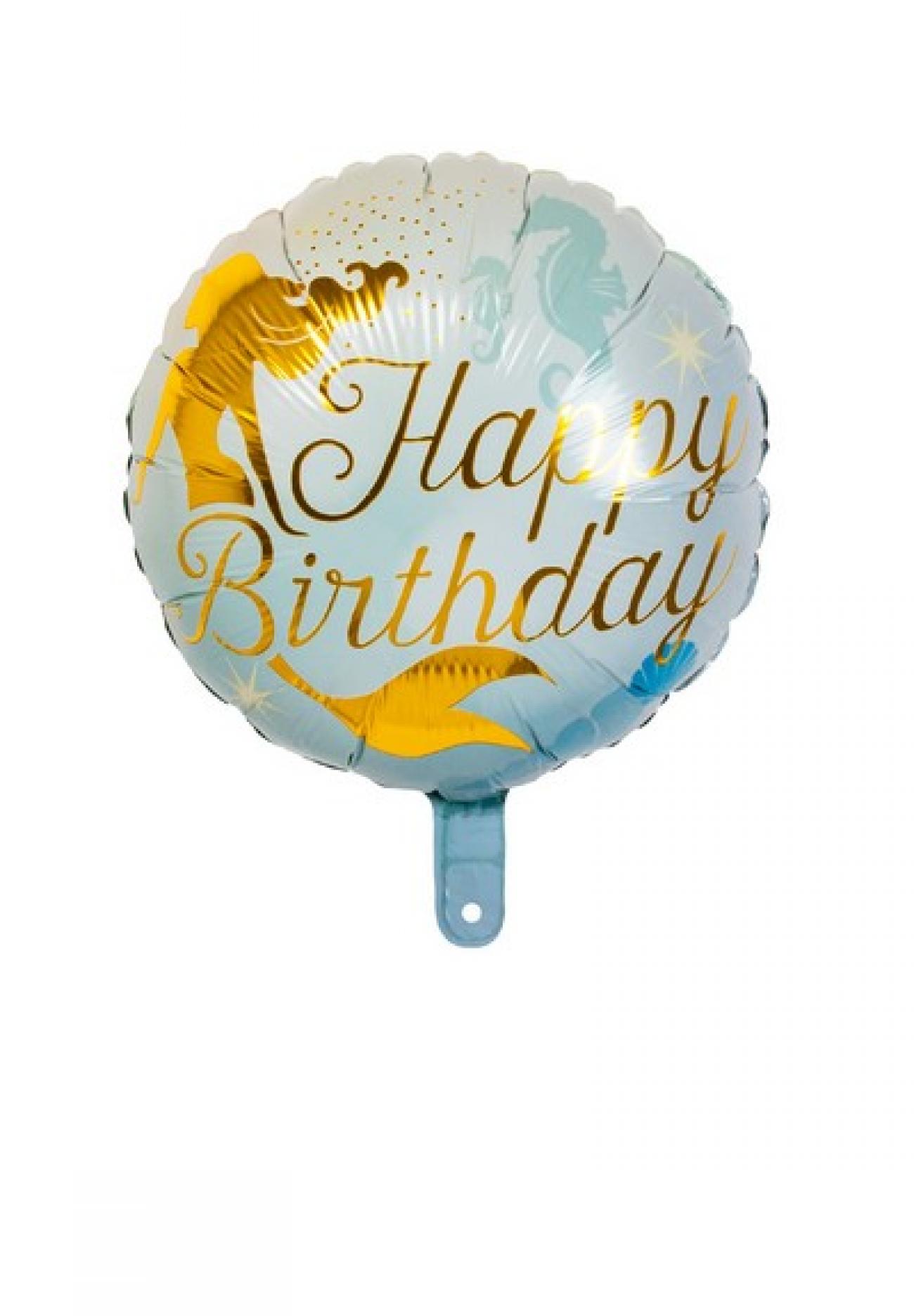 Pallone foil 18" - 45 cm Happy Birthday Sirena