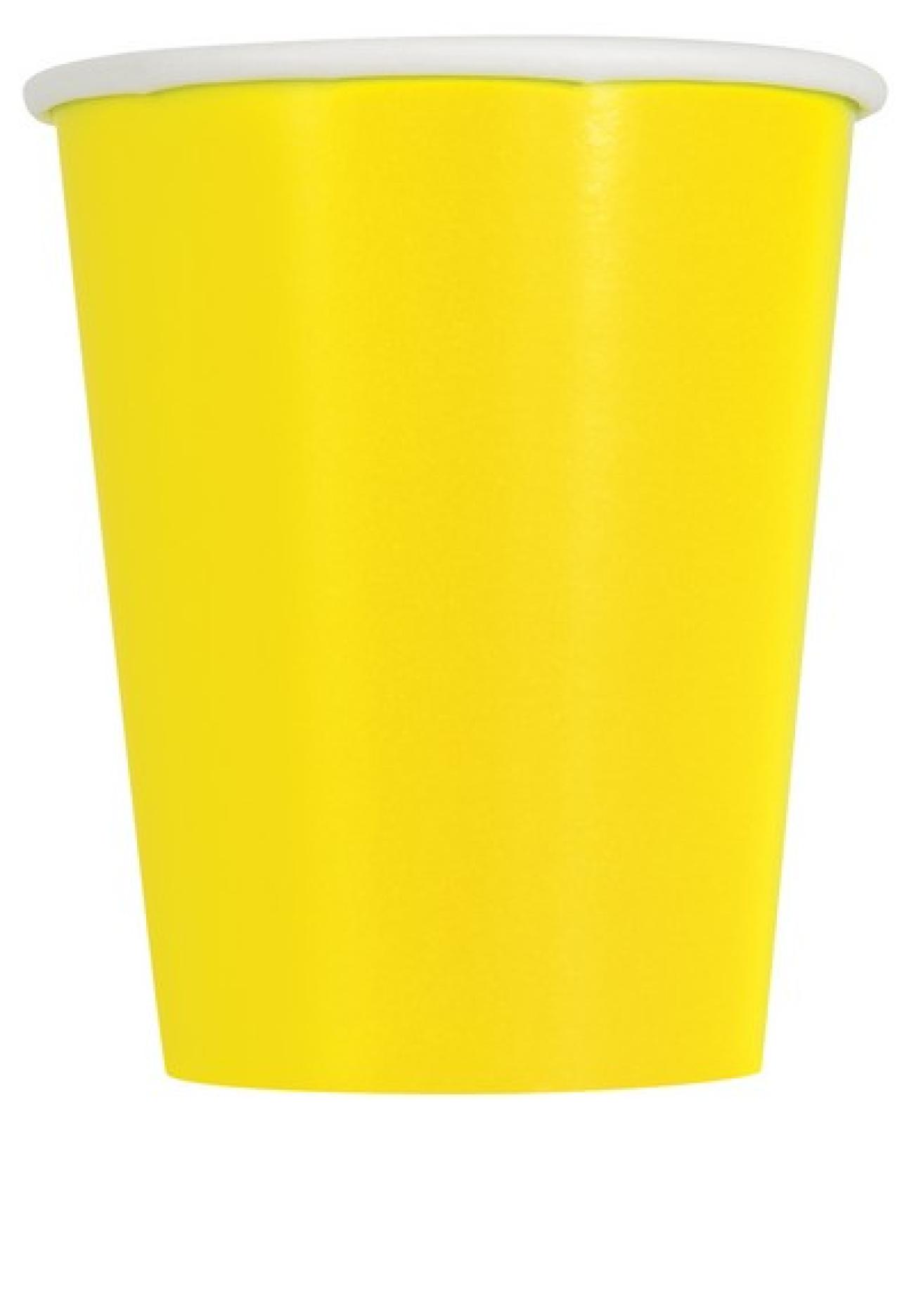 14 NEON YELLOW 9OZ CUP - 14 pezzi