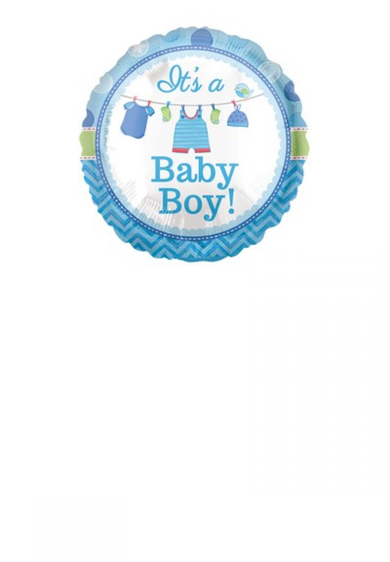 Pallone foil Mini 9" - 23 cm Vestitini Shower with Love Boy - SI GONFIA AD ARIA