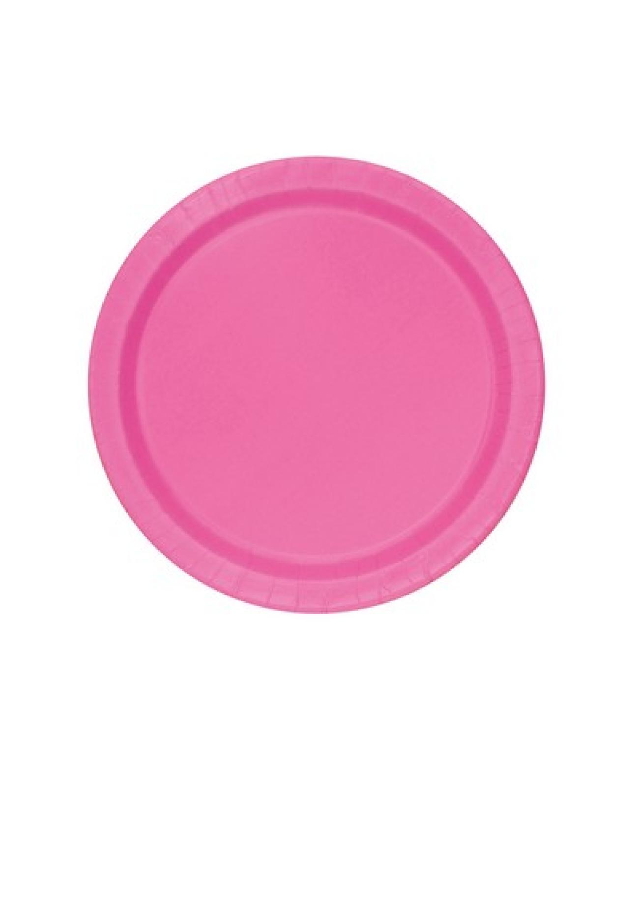 8 HOT PINK 7" PLATES SUP - 8 pezzi