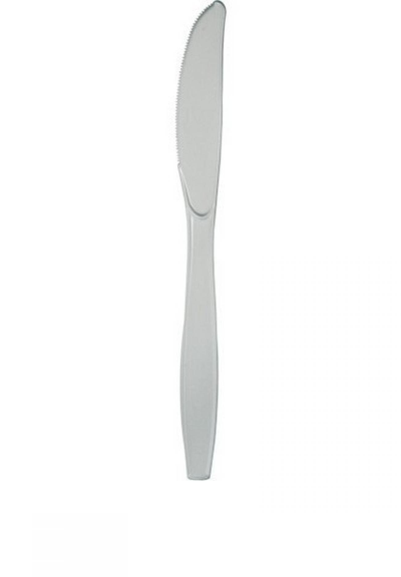 Coltello plastica Argento 24 pz