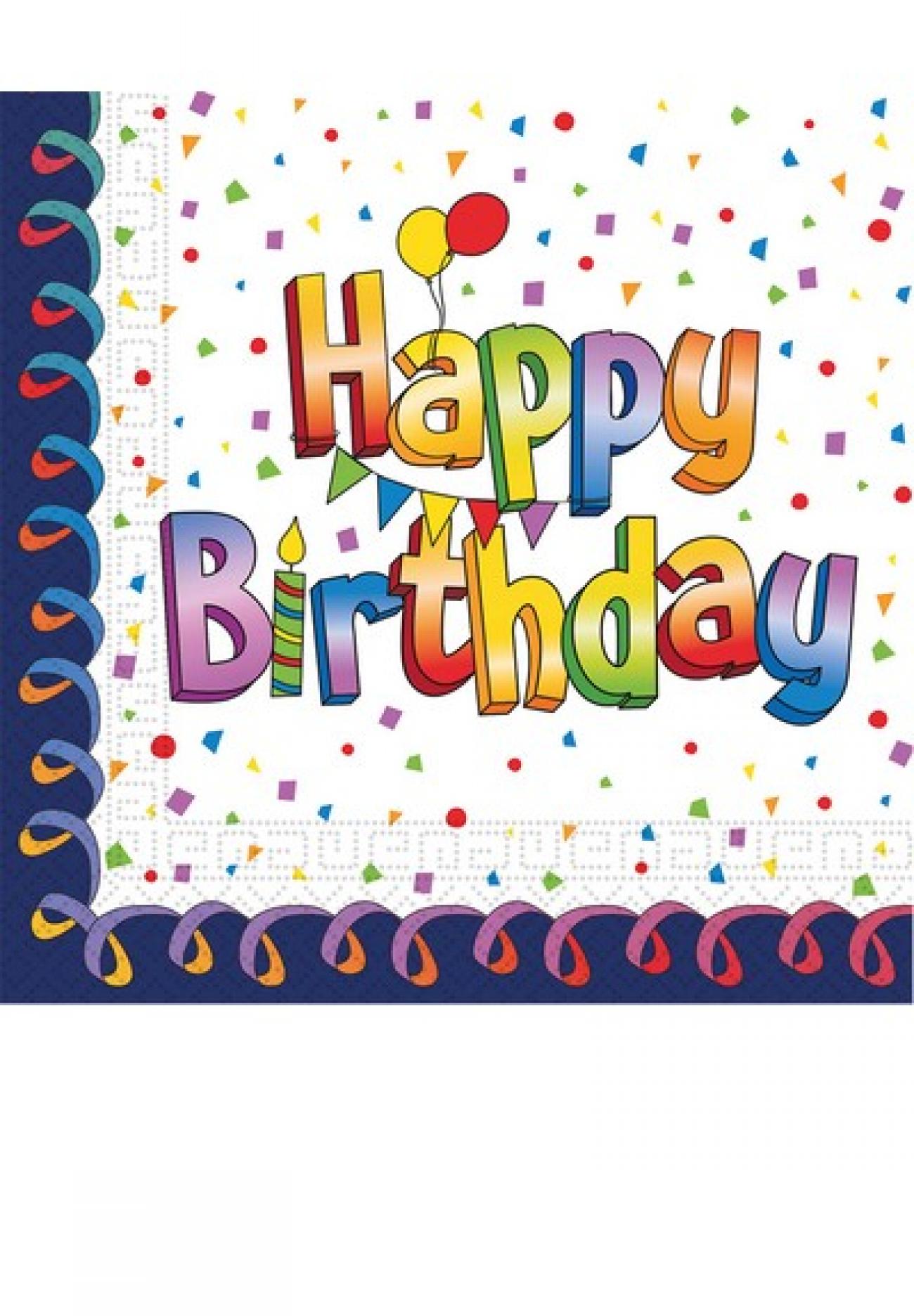 Tovagliolo 33 x 33 cm Multicolor Happy Birthday  20 pz