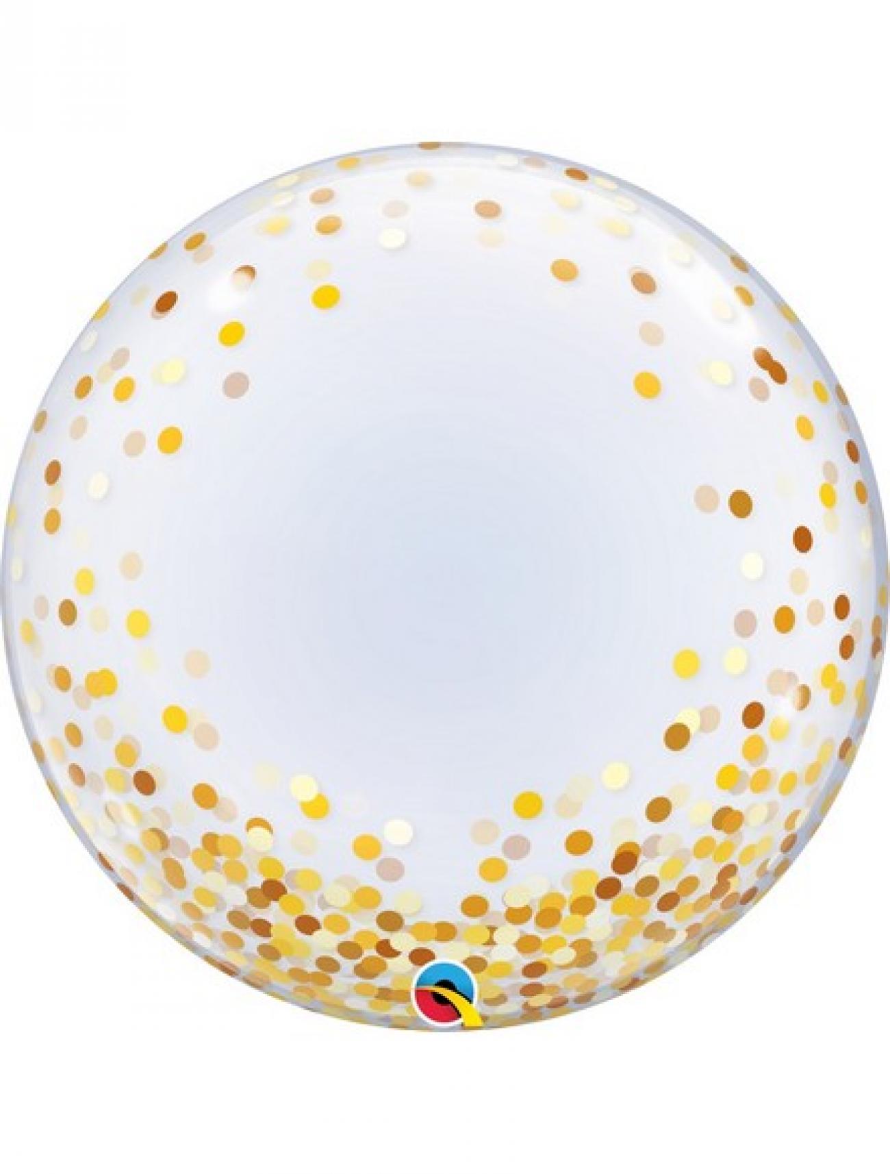 Pall. Bubble 24" - 61 cm Gold confetti dots Q