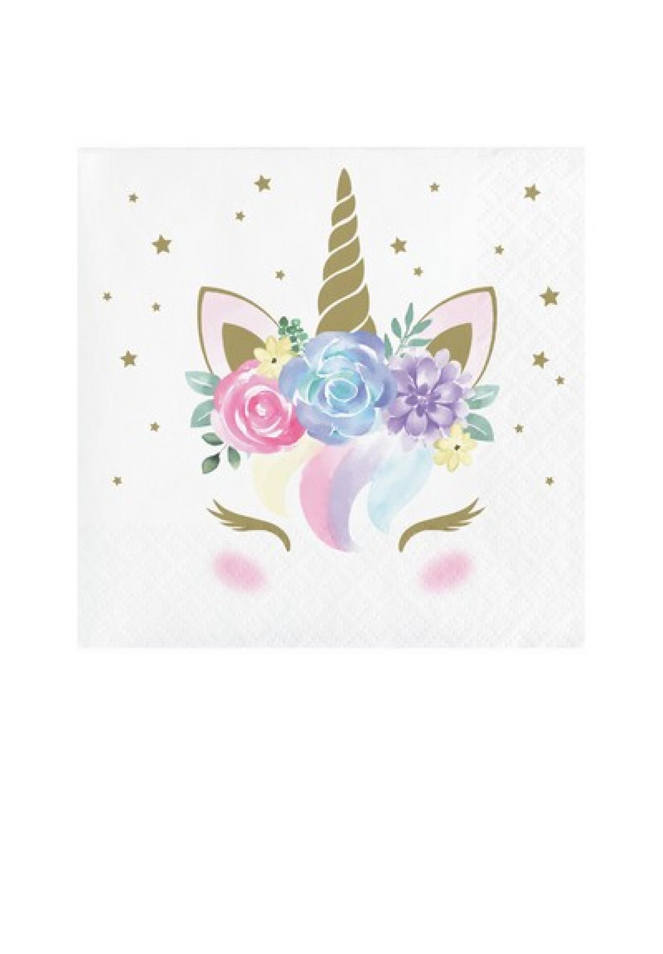 Tovagliolo 25 x 25 cm Unicorno Baby - 16 pezzi