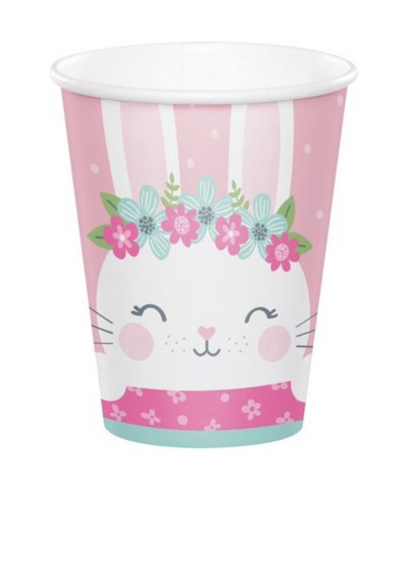 Bicchiere carta 266 ml Coniglietta - 1st Birthday Bunny - 8 pezzi