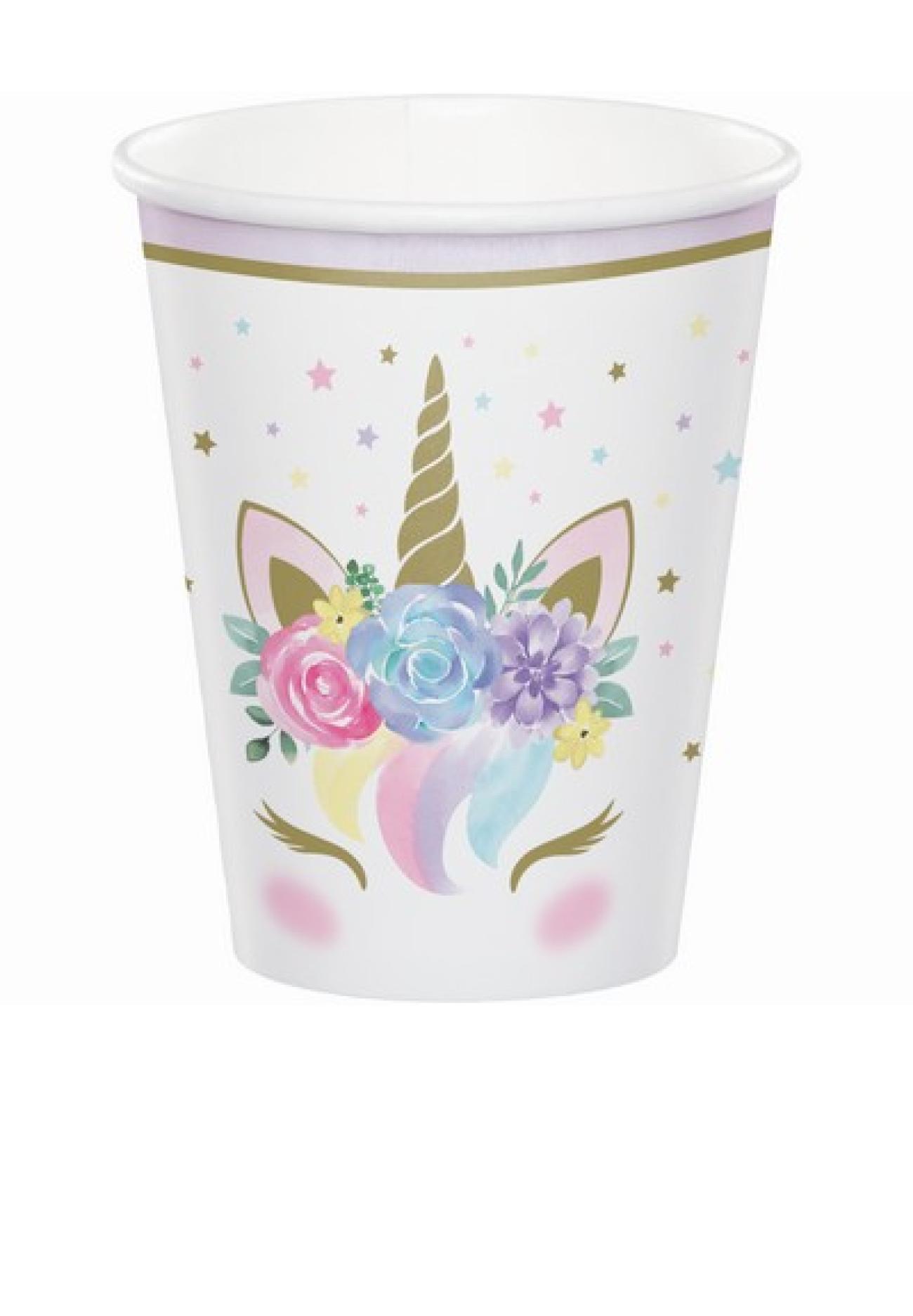 Bicchiere carta 266 ml Unicorno Baby - 8 pezzi