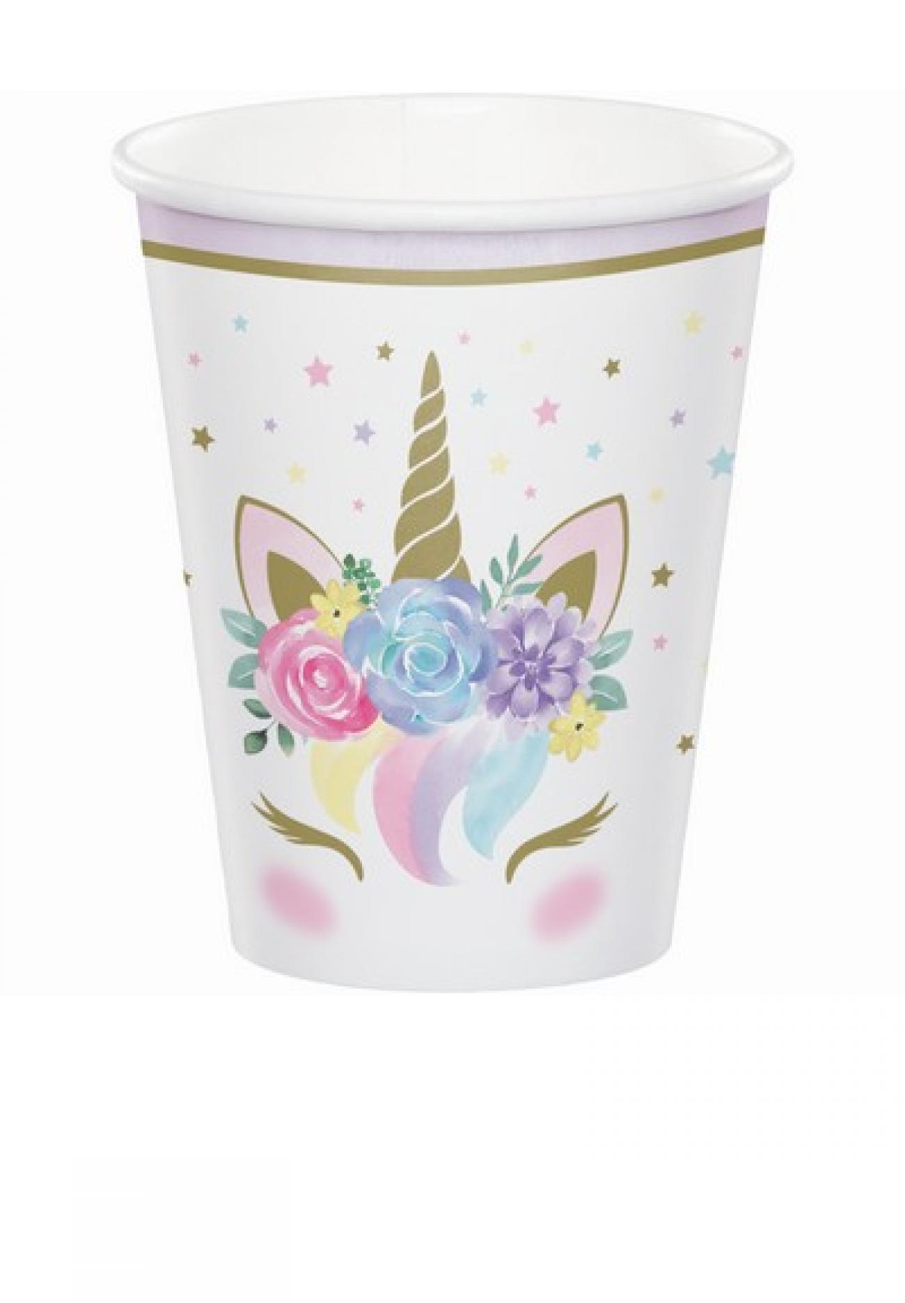 Bicchiere carta 266 ml Unicorno Baby 8 pz