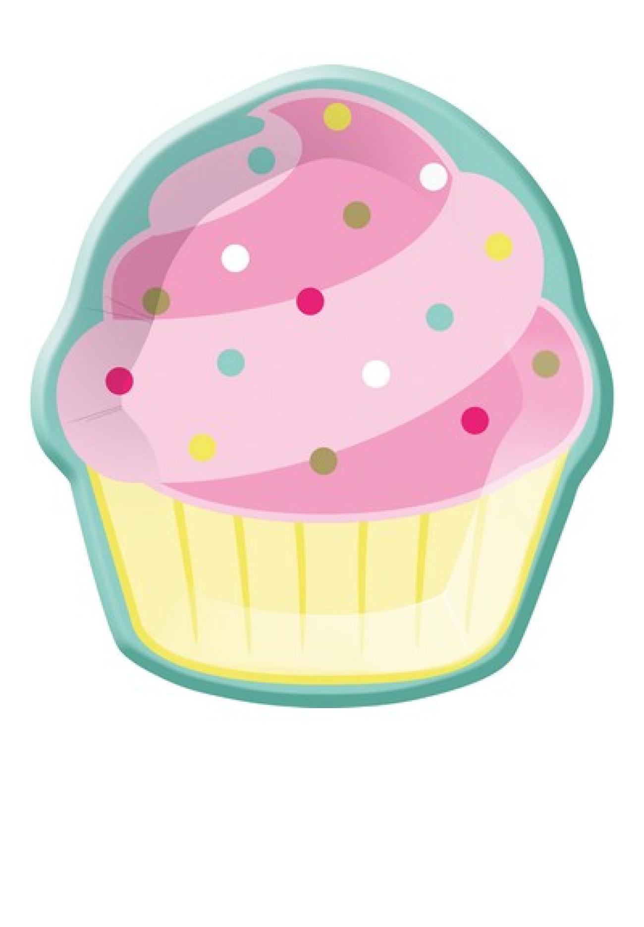 Piatto sagomato 21 x 19 cm Cupcake - Bakery Sweets - 8 pezzi