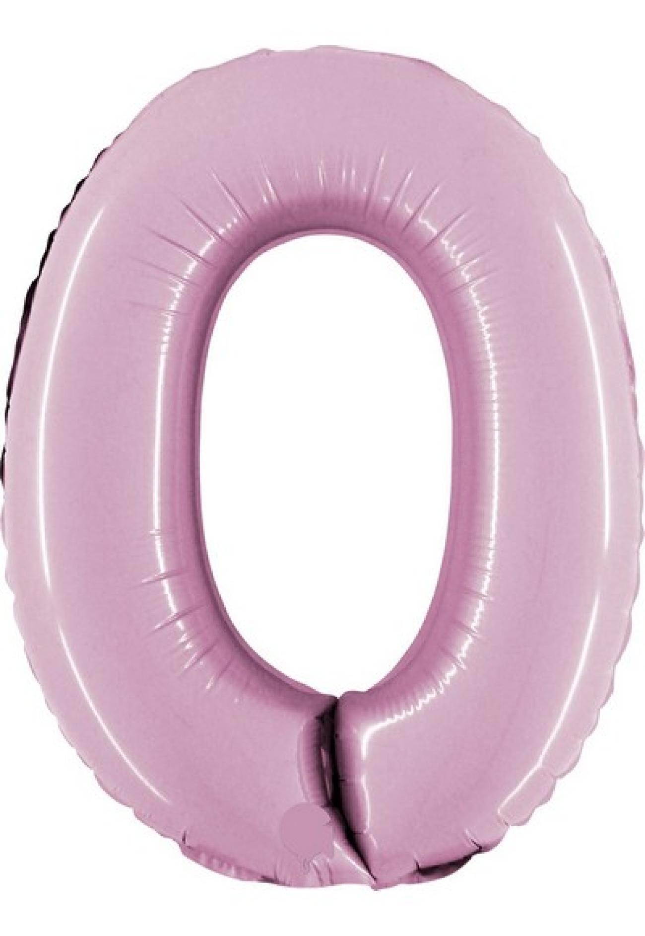 Pallone foil 14" - 36 cm Numero 0 Rosa Q