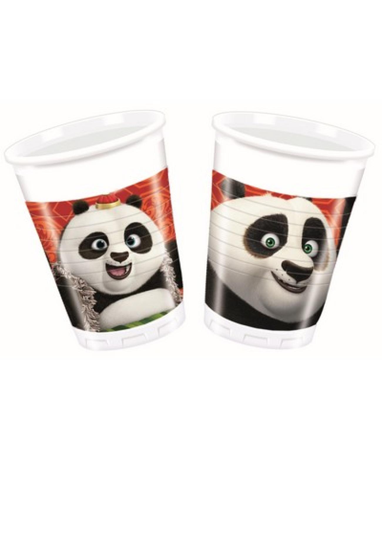 Bicchiere plastica 200 ml KUNG FU PANDA - 8 pezzi