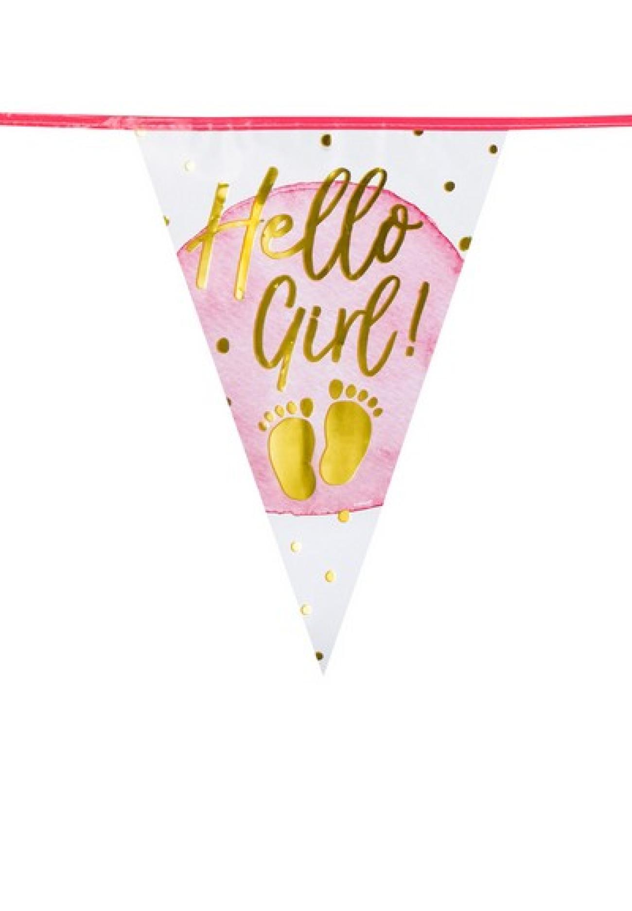 Festone bandierine 6 metri Hello Girl