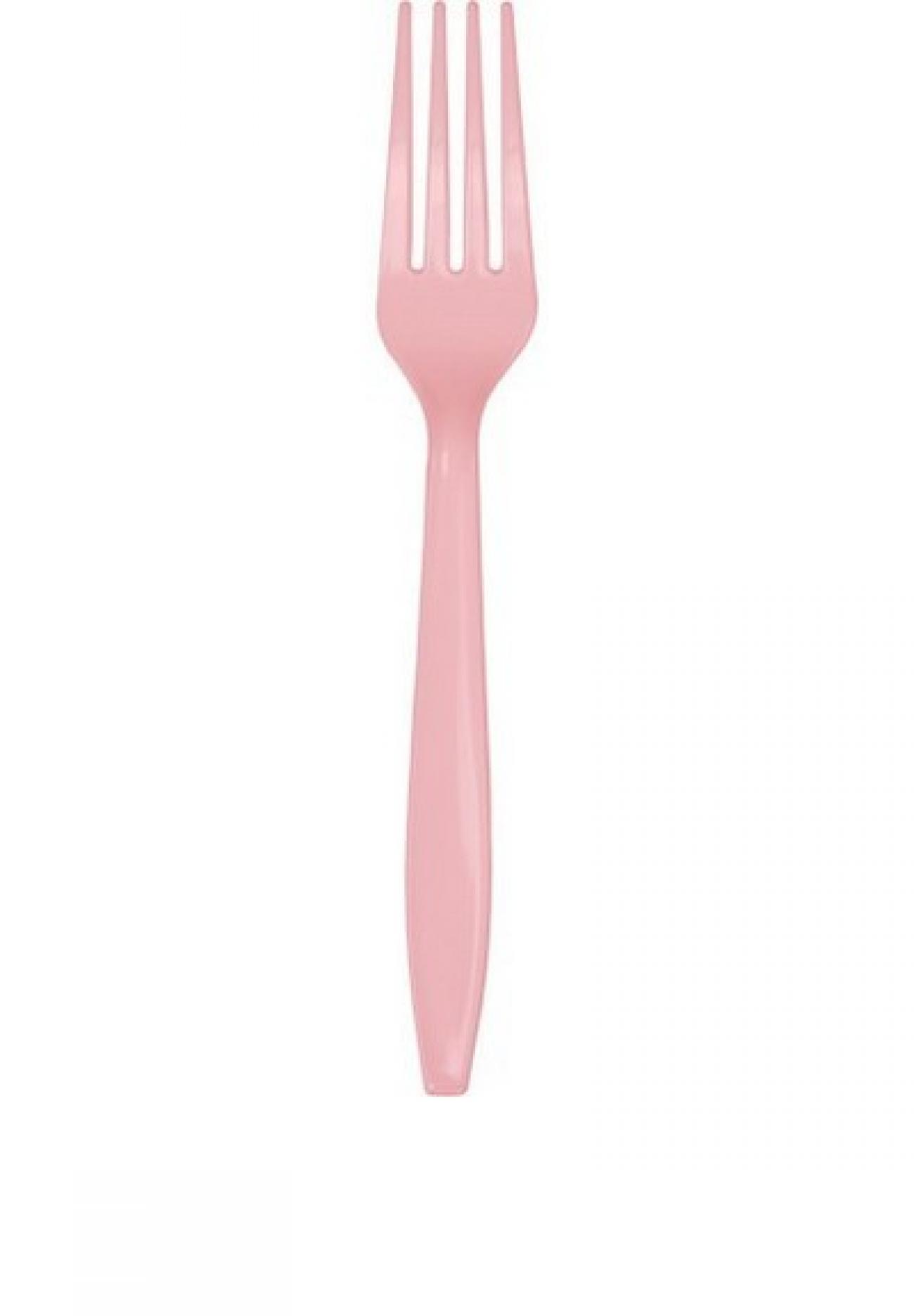 Forchetta plastica Rosa Pastello 24 pz