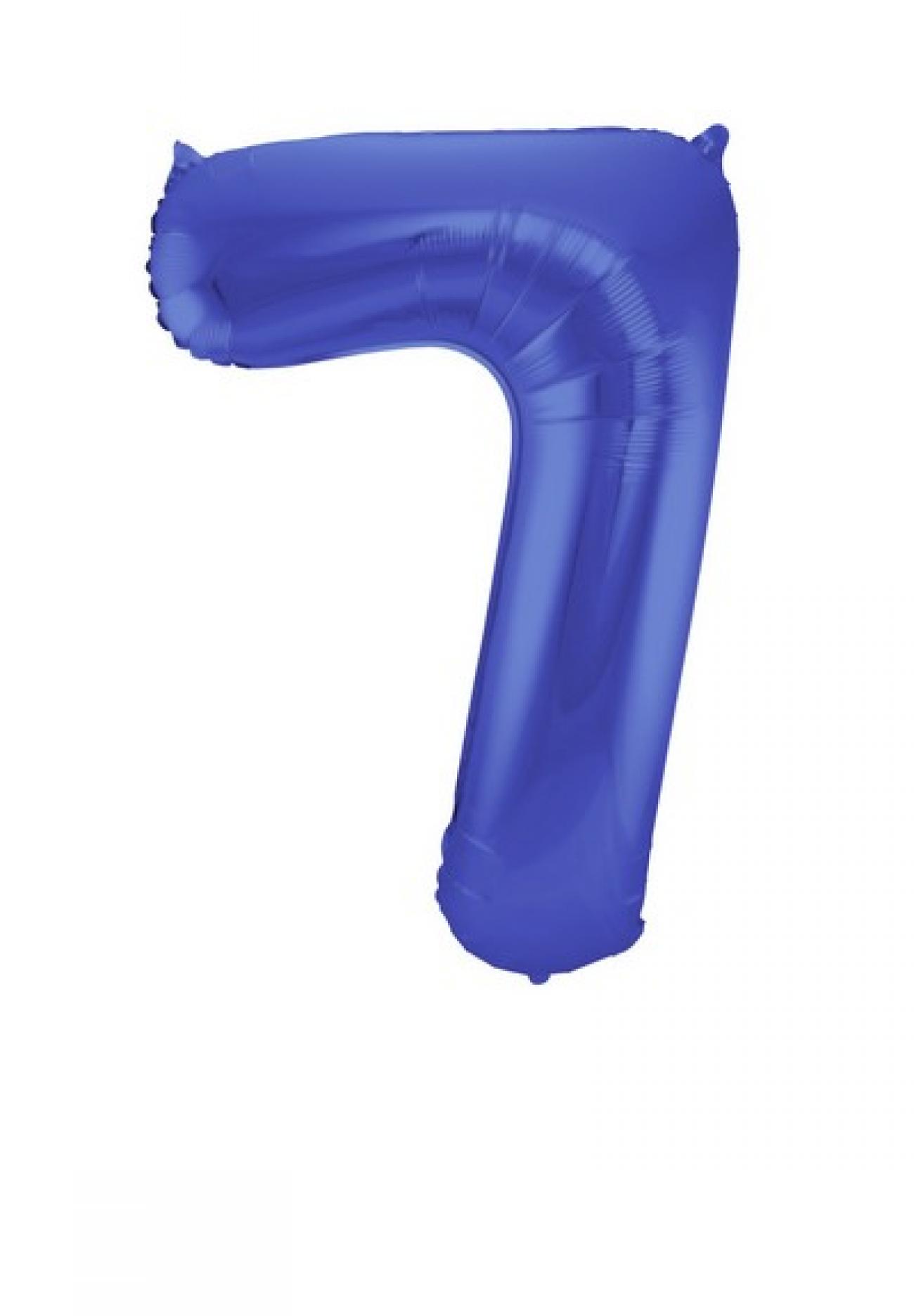 Pallone foil 34" - 86 cm Numero 7 Blu satinato