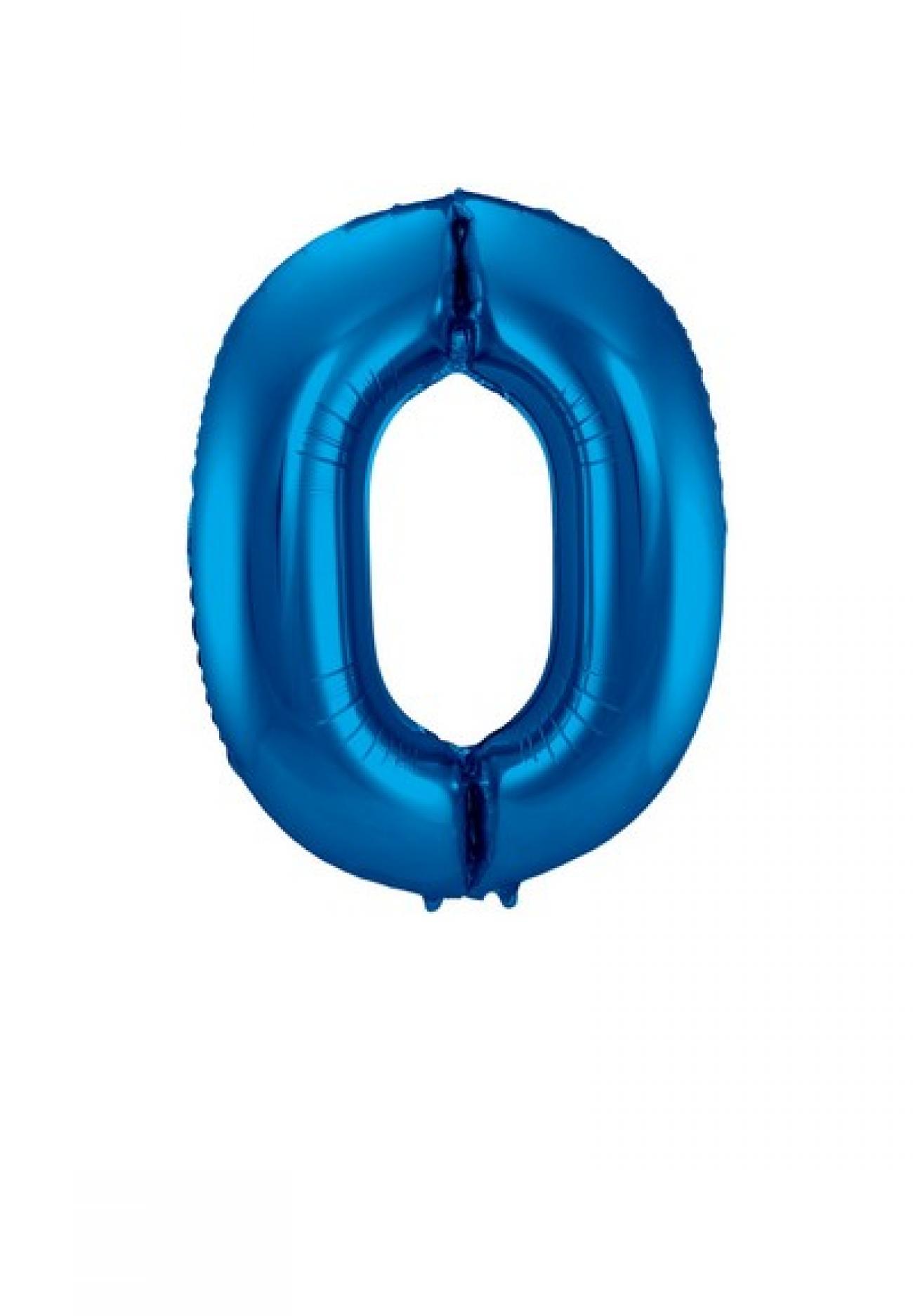 Pallone foil 34" - 86 cm Numero 0 Blu