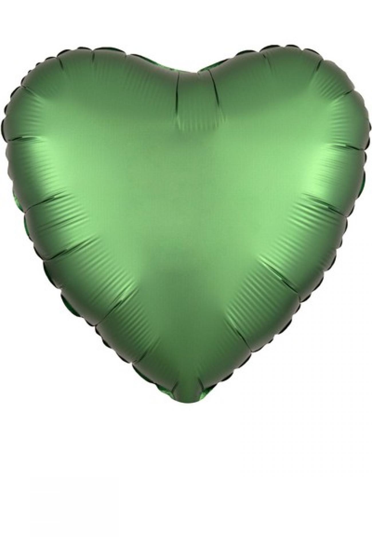 Pallone foil 17" - 42 cm cuore SATINATO Verde Smeraldo