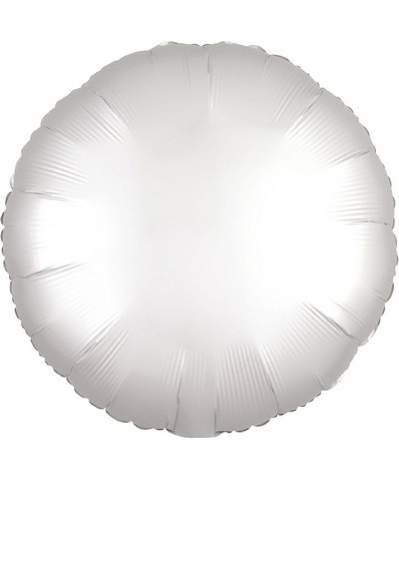 Pallone foil 17" - 42 cm tondo SATINATO Bianco