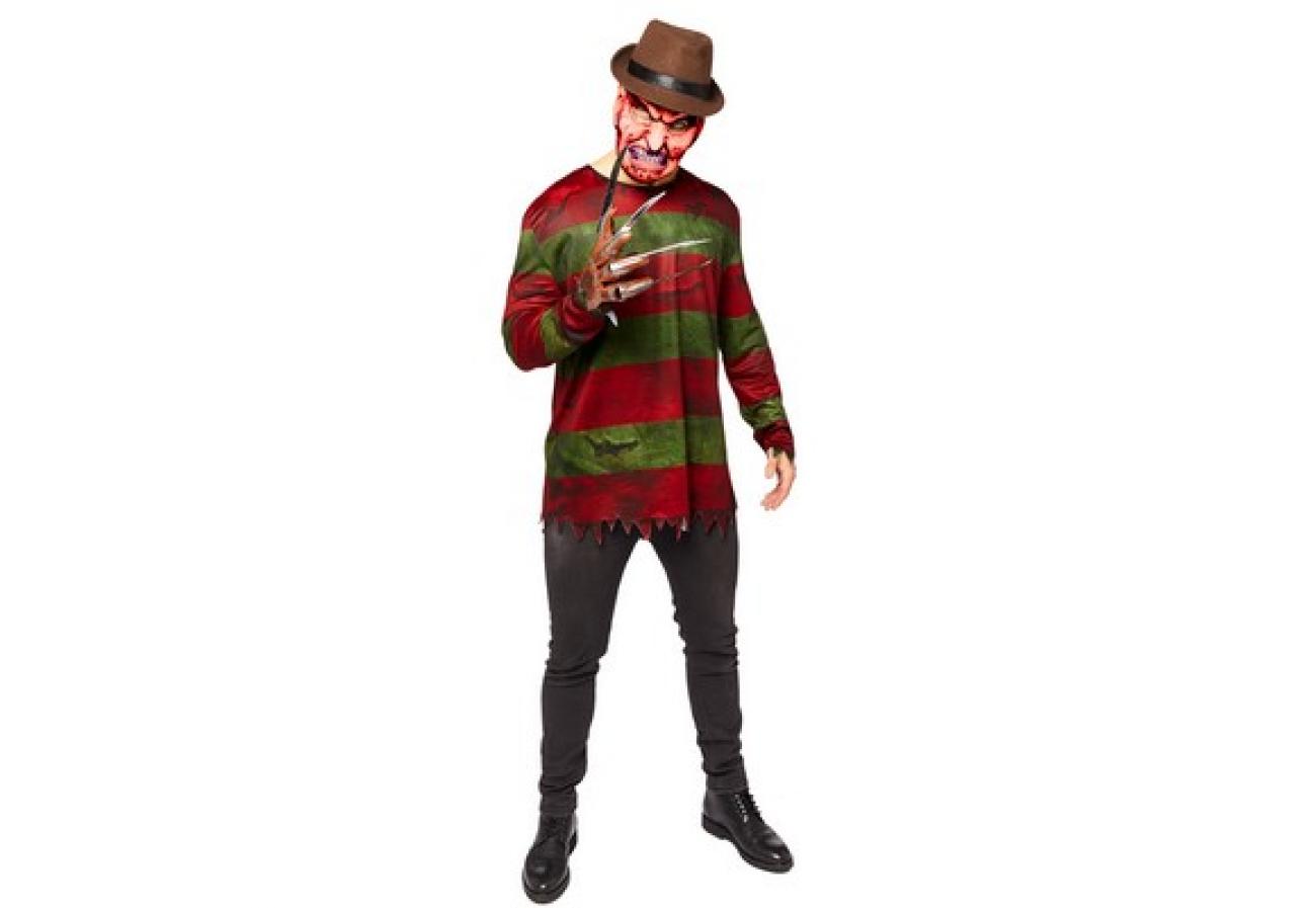 Costume Adulto Freddy Kruger Tg. XL -Cont: Top, maschera, guanto effetto lama