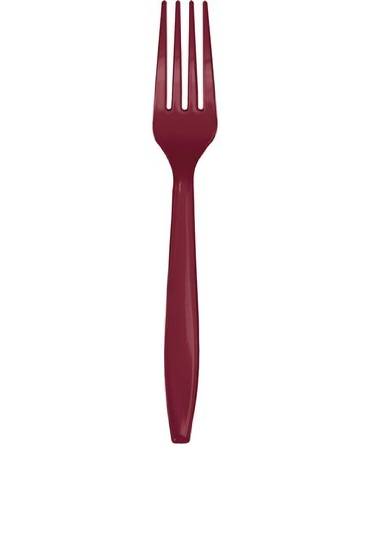 Forchetta plastica h. 18 cm Bordeaux Burgundy - 24 pezzi