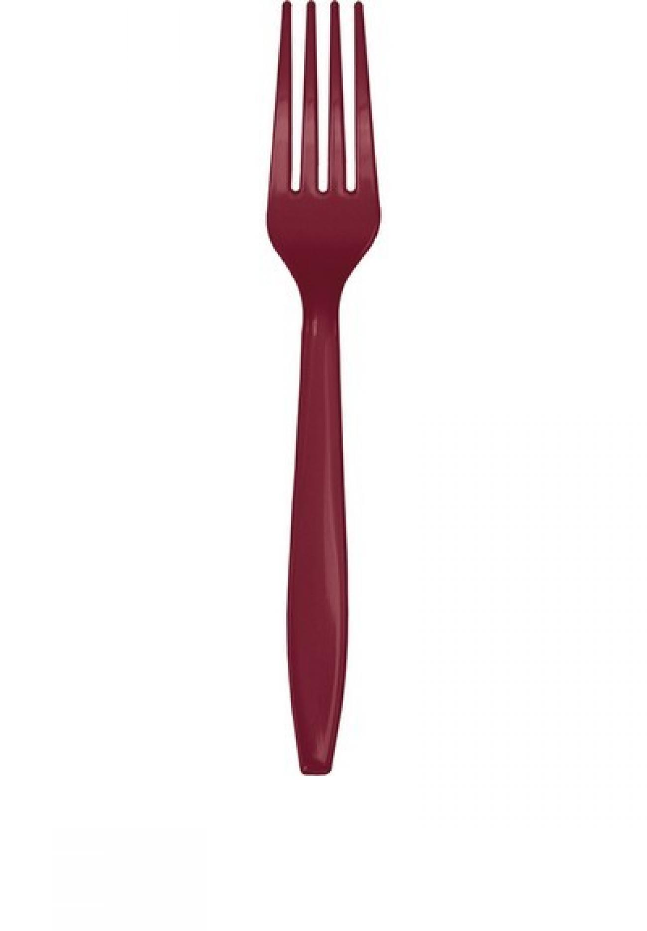 Forchetta plastica h. 18 cm Bordeaux Burgundy  24 pz