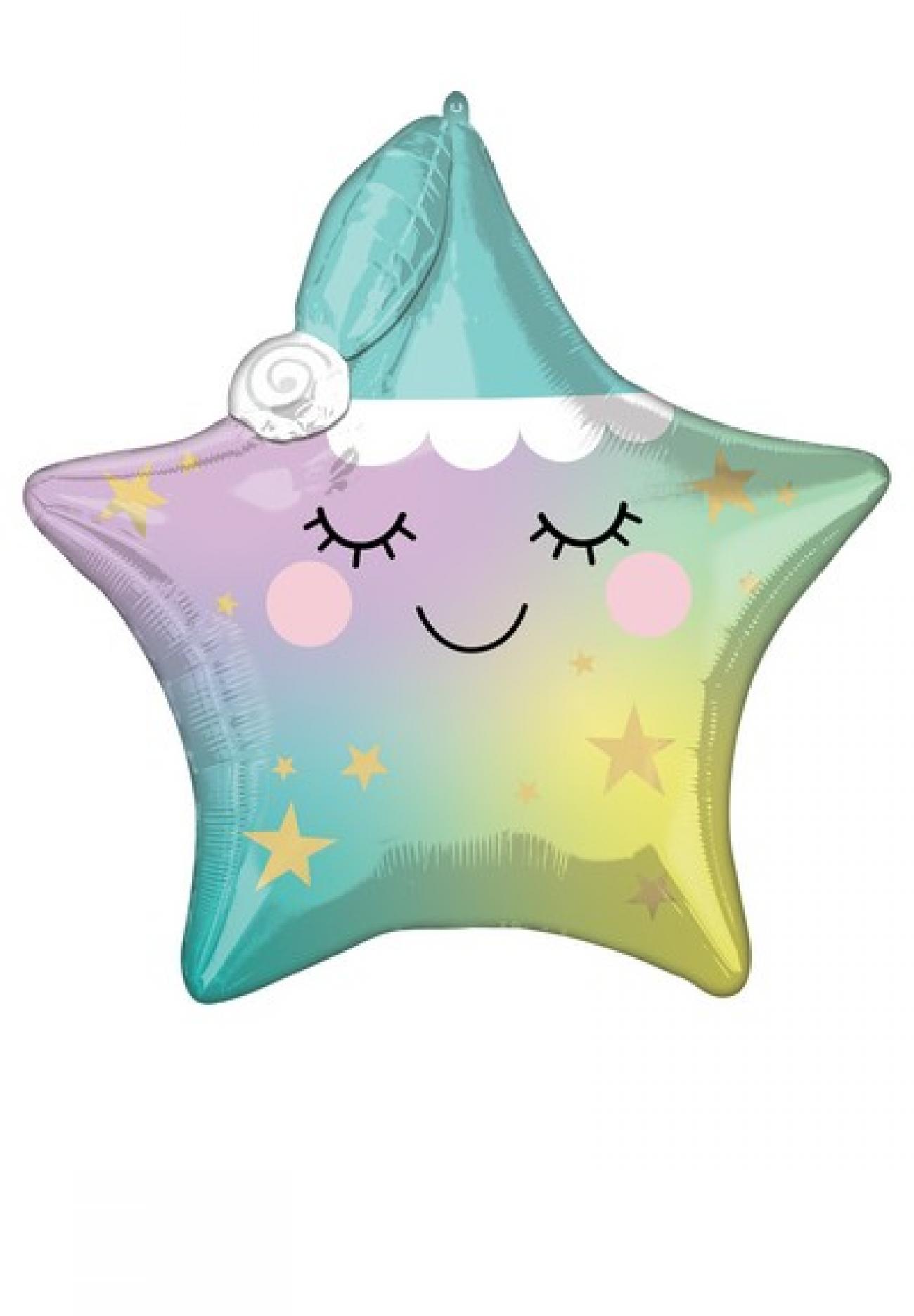 Pallone foil Multi-Balloon 60 x 63 cm Sleepy Little Star OCCHIELLO PER APPENDERE