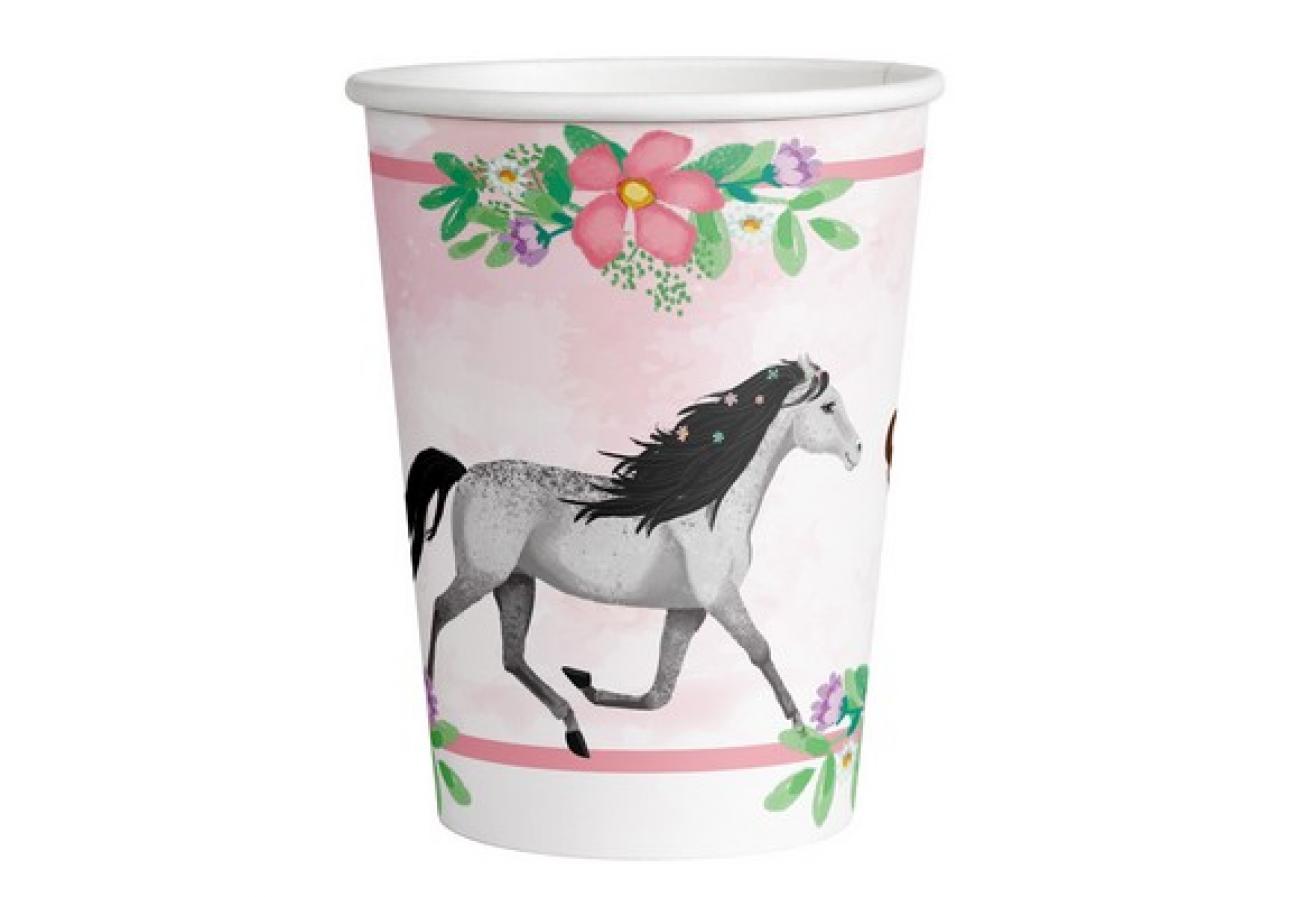 8 Cups Beautiful Horses Paper 250 ml SUP