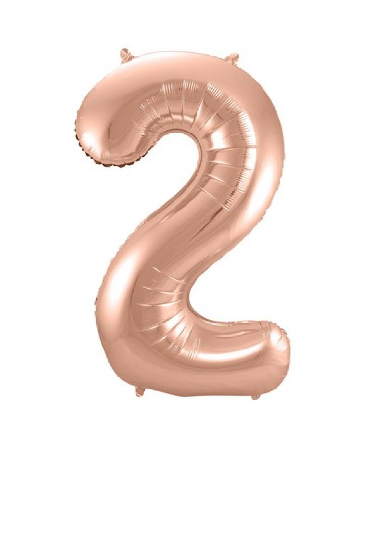 Pallone foil 34" - 86 cm Numero 2 Rose Gold