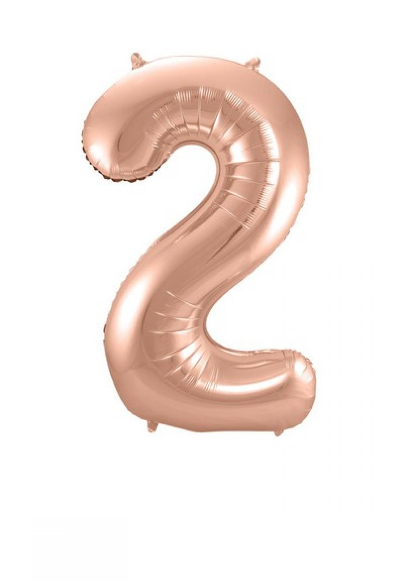 Pallone foil 34" - 86 cm Numero 2 Rose Gold