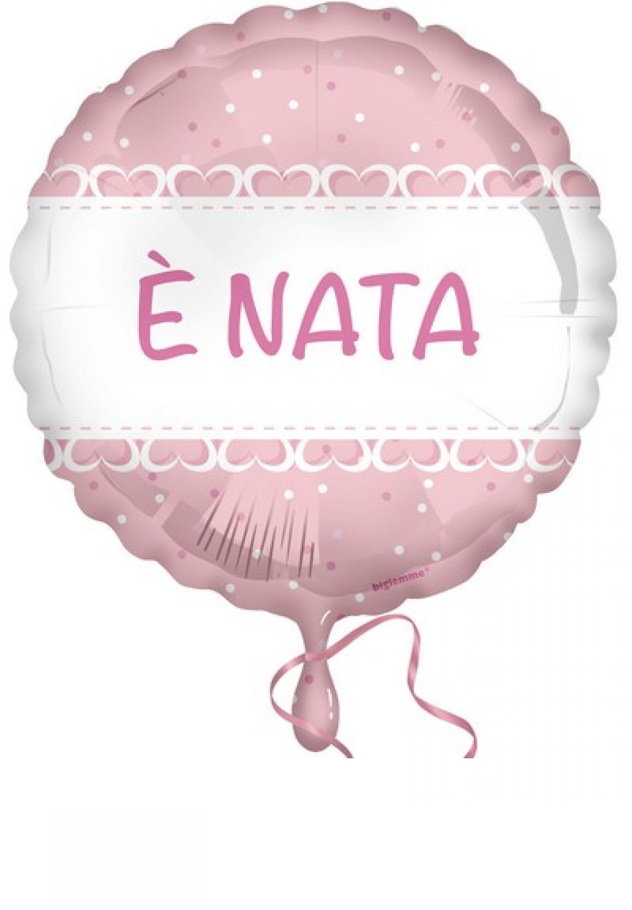 Pallone foil 18" - 45 cm E' Nata cuori rosa