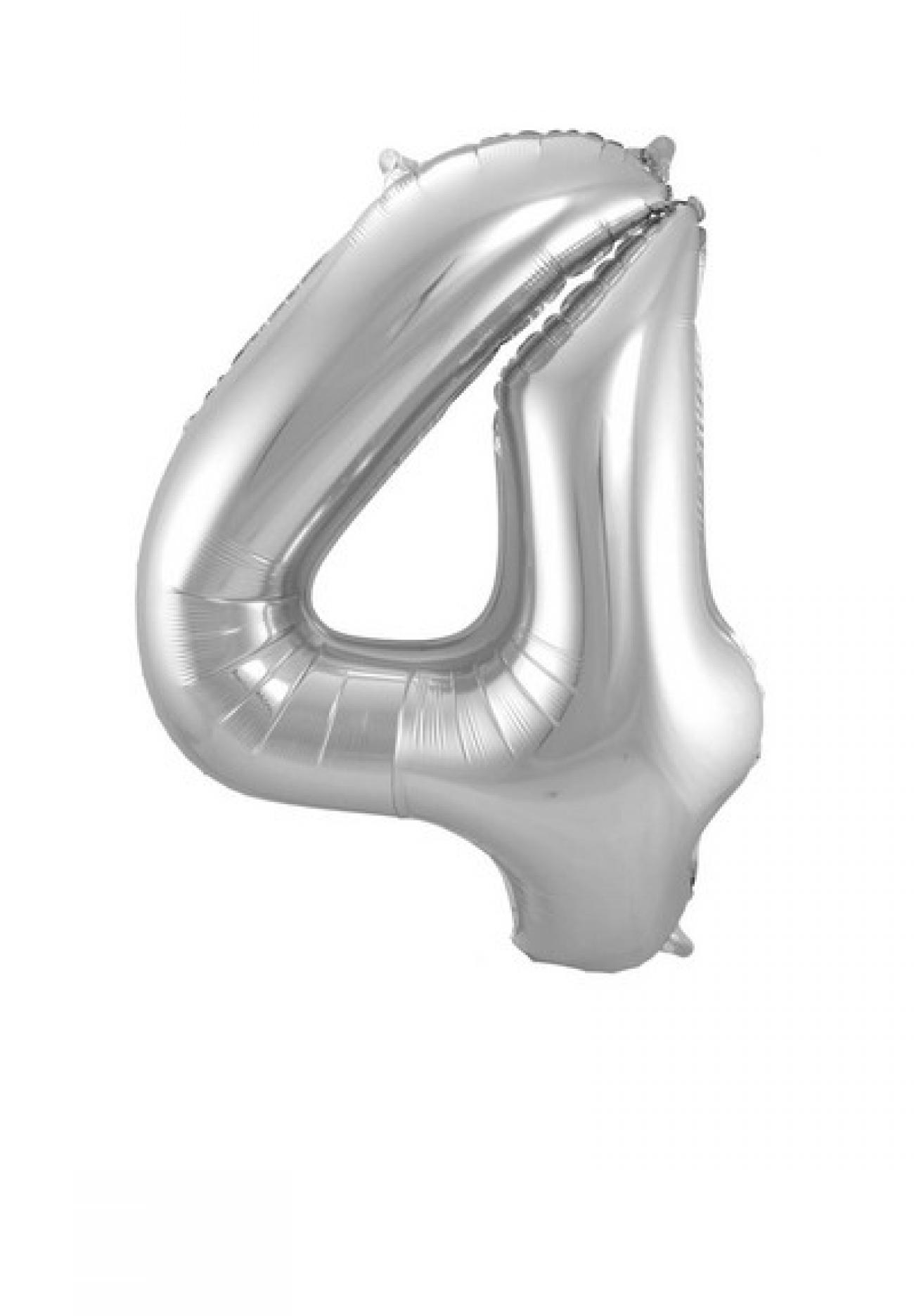 Pallone foil 34" - 86 cm Numero 4 Argento Silver