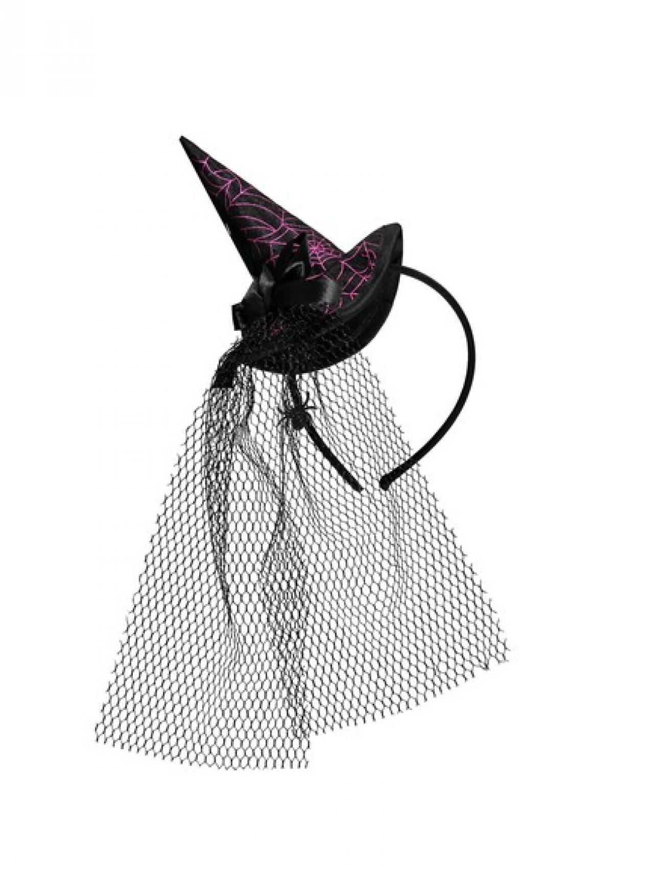 Mini Hat Witch With Bow and Feathers One size H