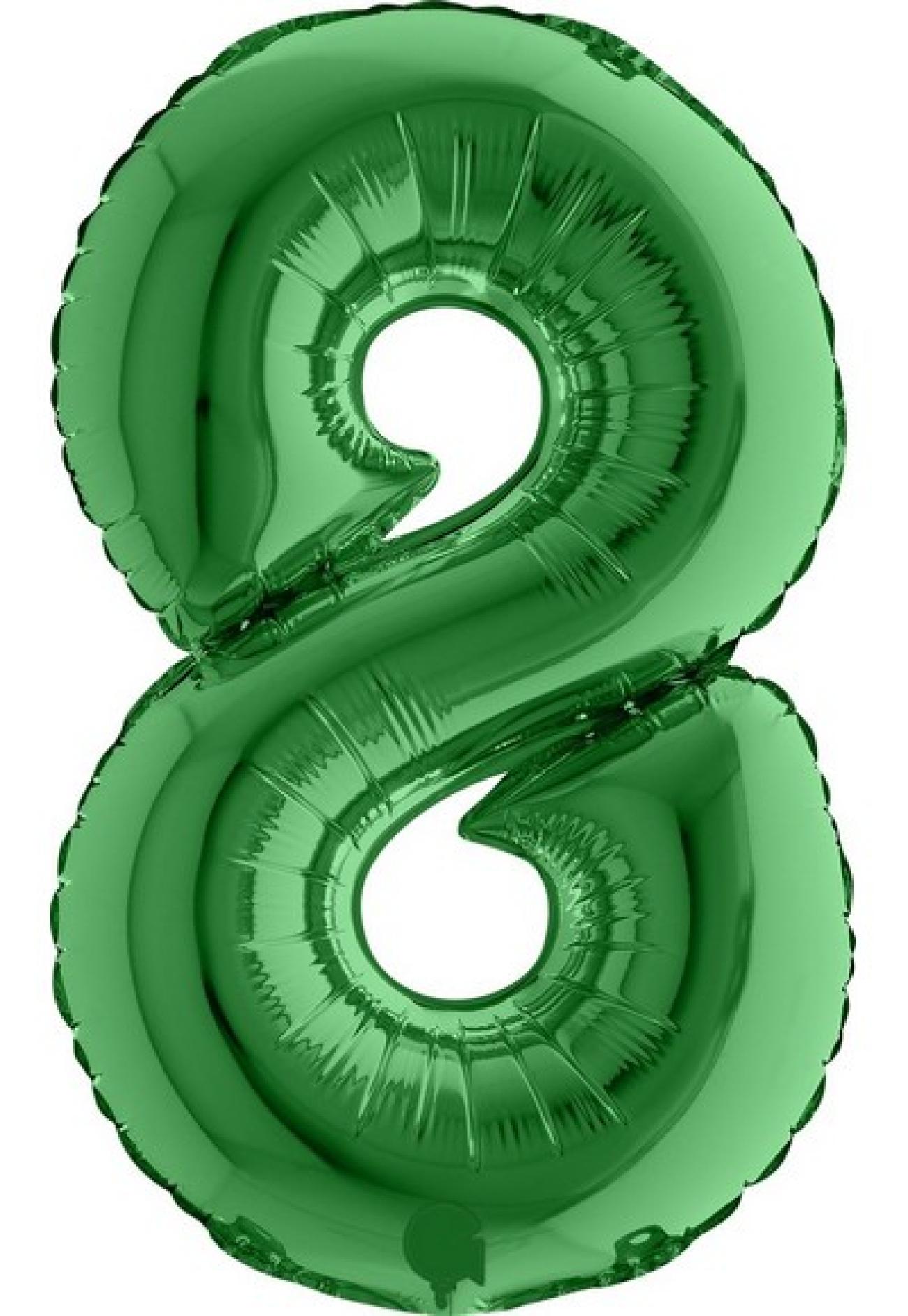 Pallone foil 14" - 36 cm Numero 8 Verde Q