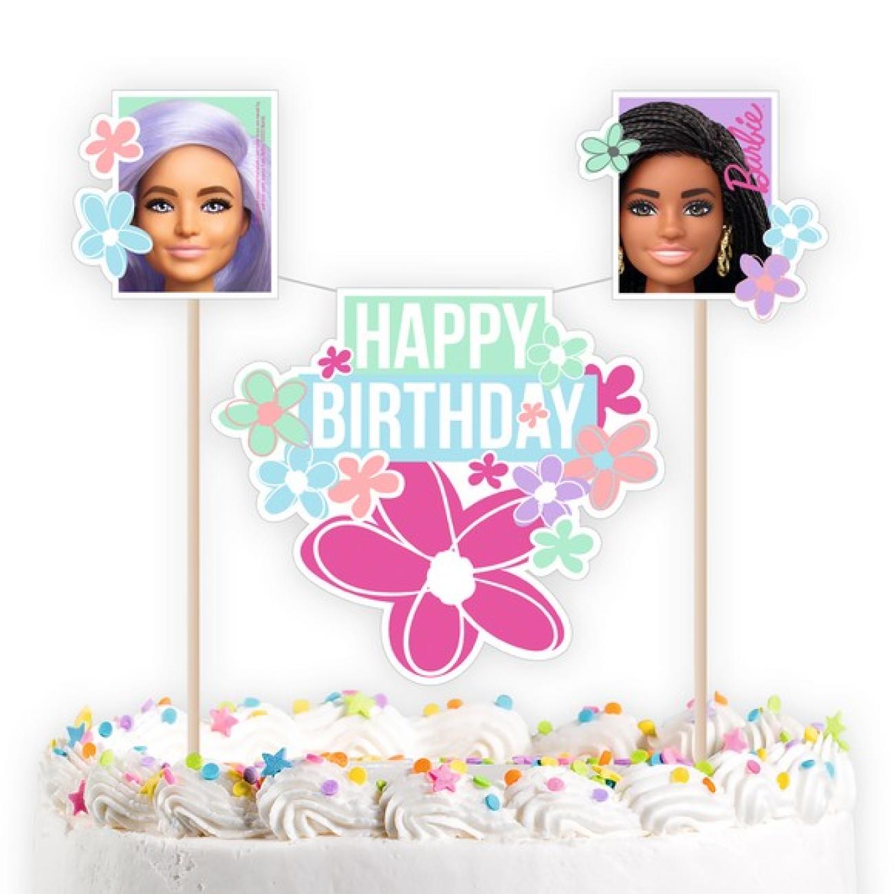 Decorazione Happy Birthday 26 x 15 cm Barbie Sweet Life