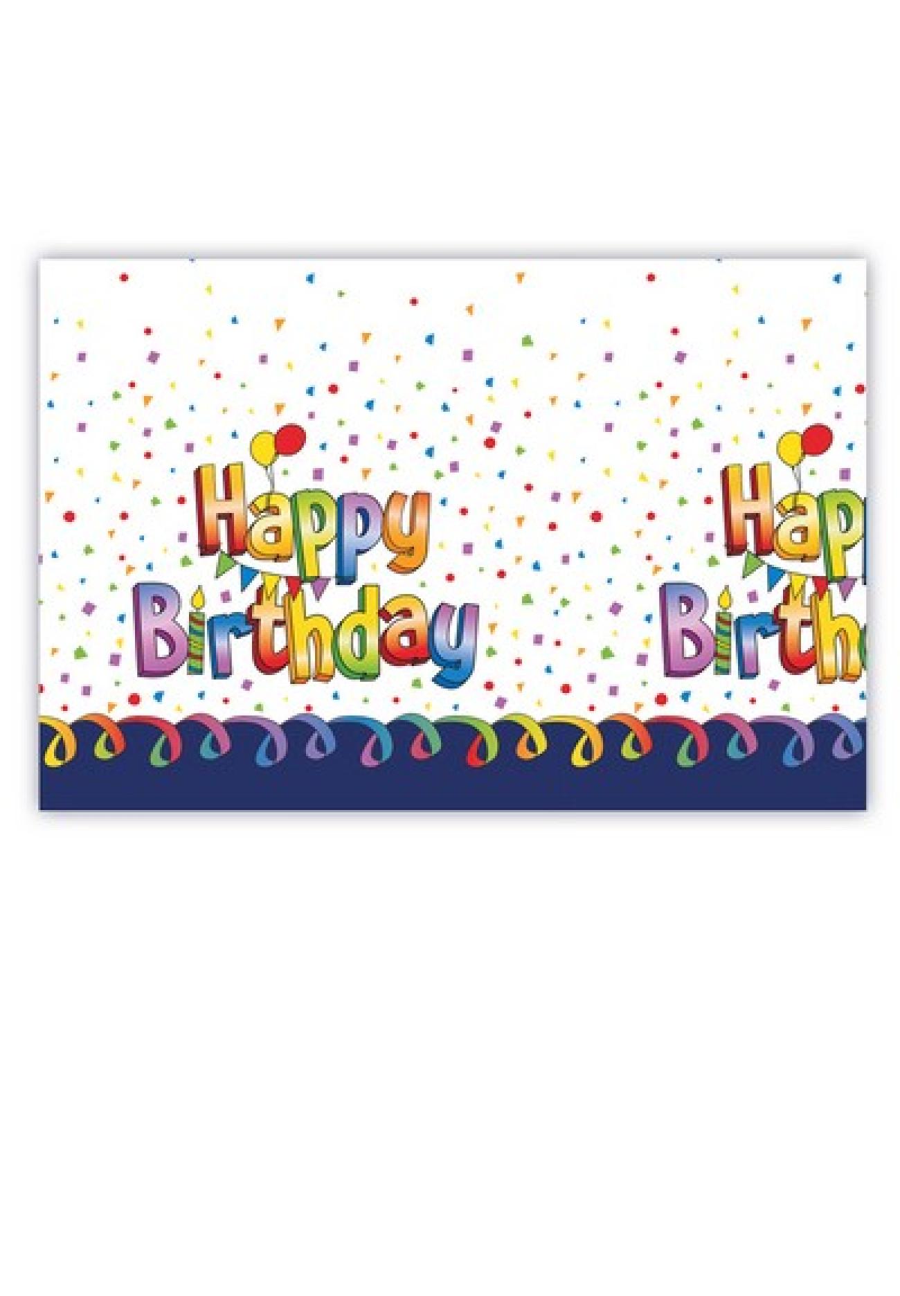 Tovaglia plastica 120 x 180 cm Multicolor Happy Birthday