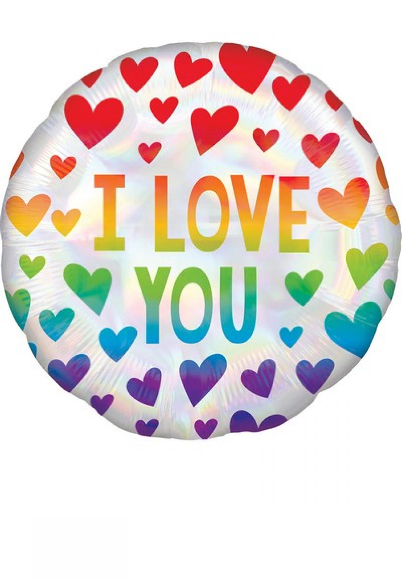 Standard Iridescent Rainbow Hearts Foil S55 QV