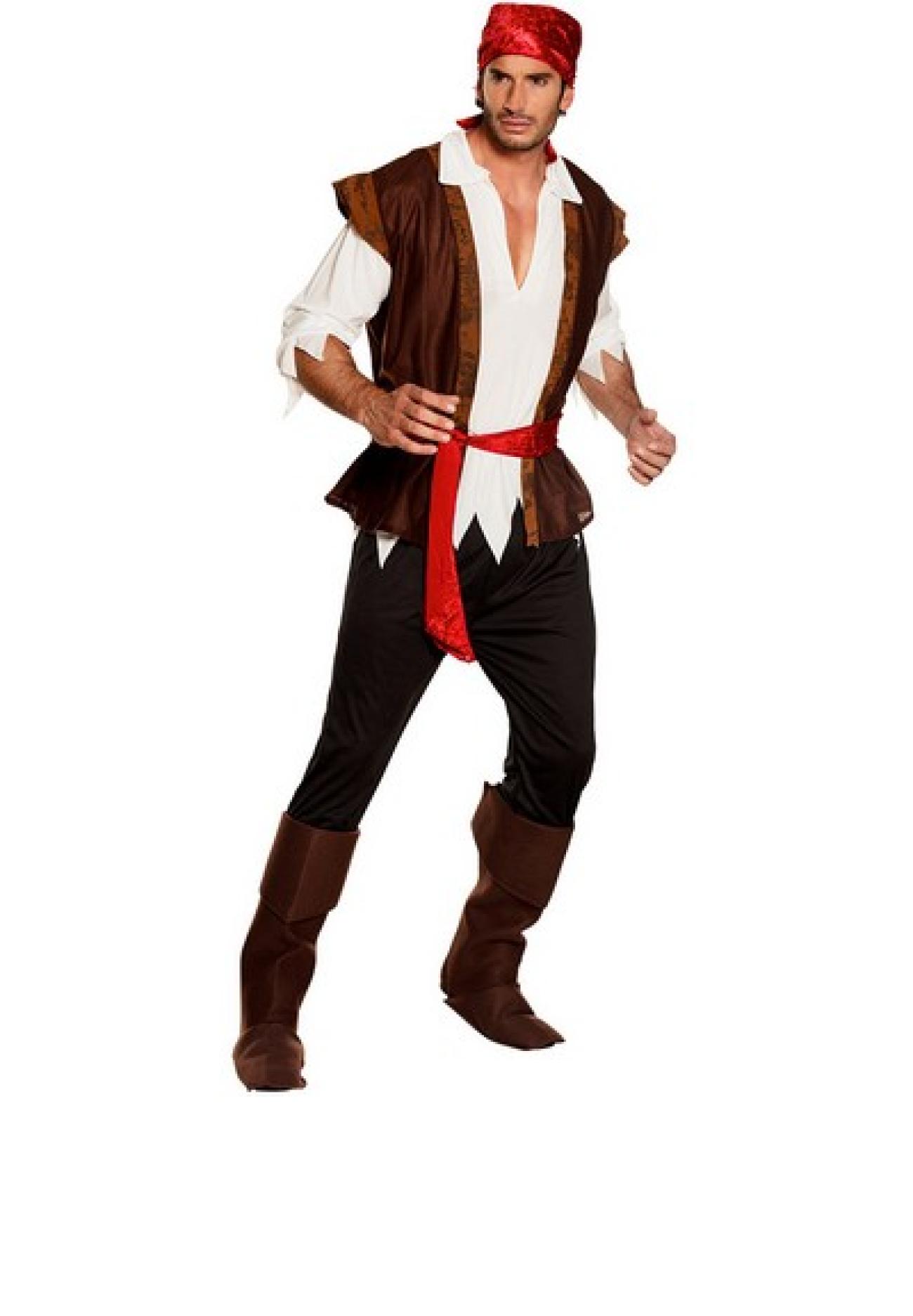 Costume Pirata 50-52 Contiene: camicia, gilet, cintura, pantaloni, copristivali