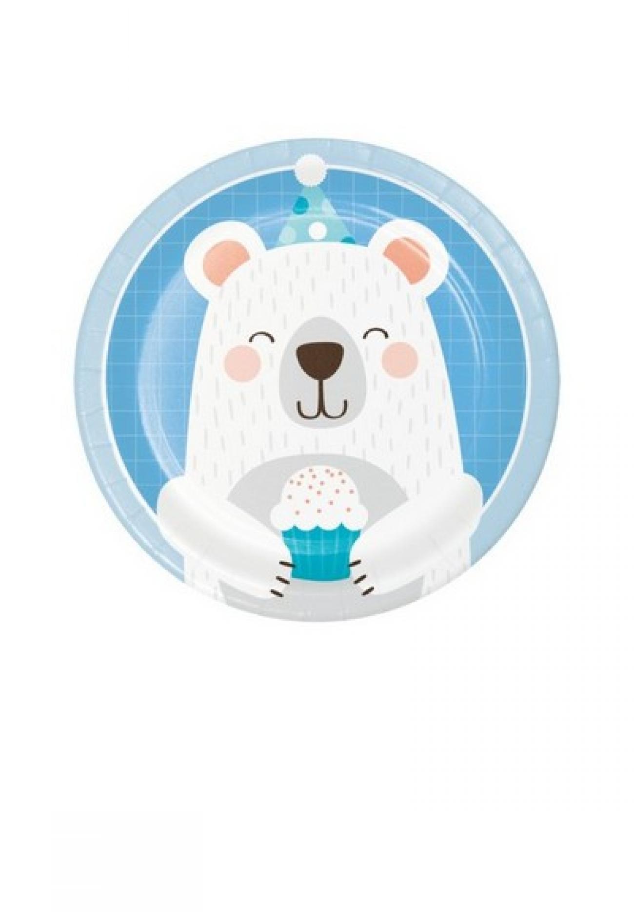 Piatto 18 cm Orsetto - 1st Birthday Bear  8 pz