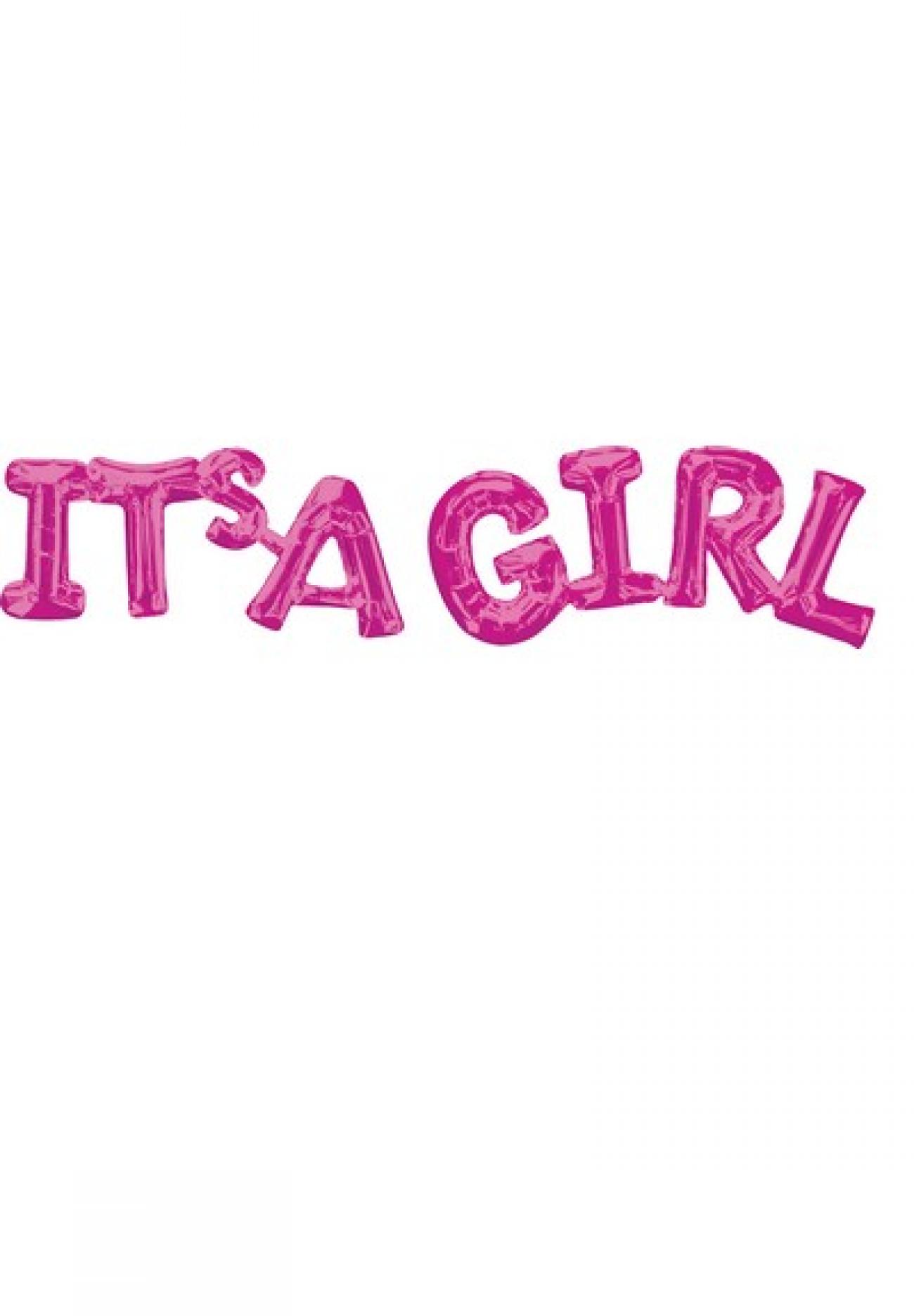 Pallone foil Block Phrase 50 x 22 50 x 220 cm It's a Girl