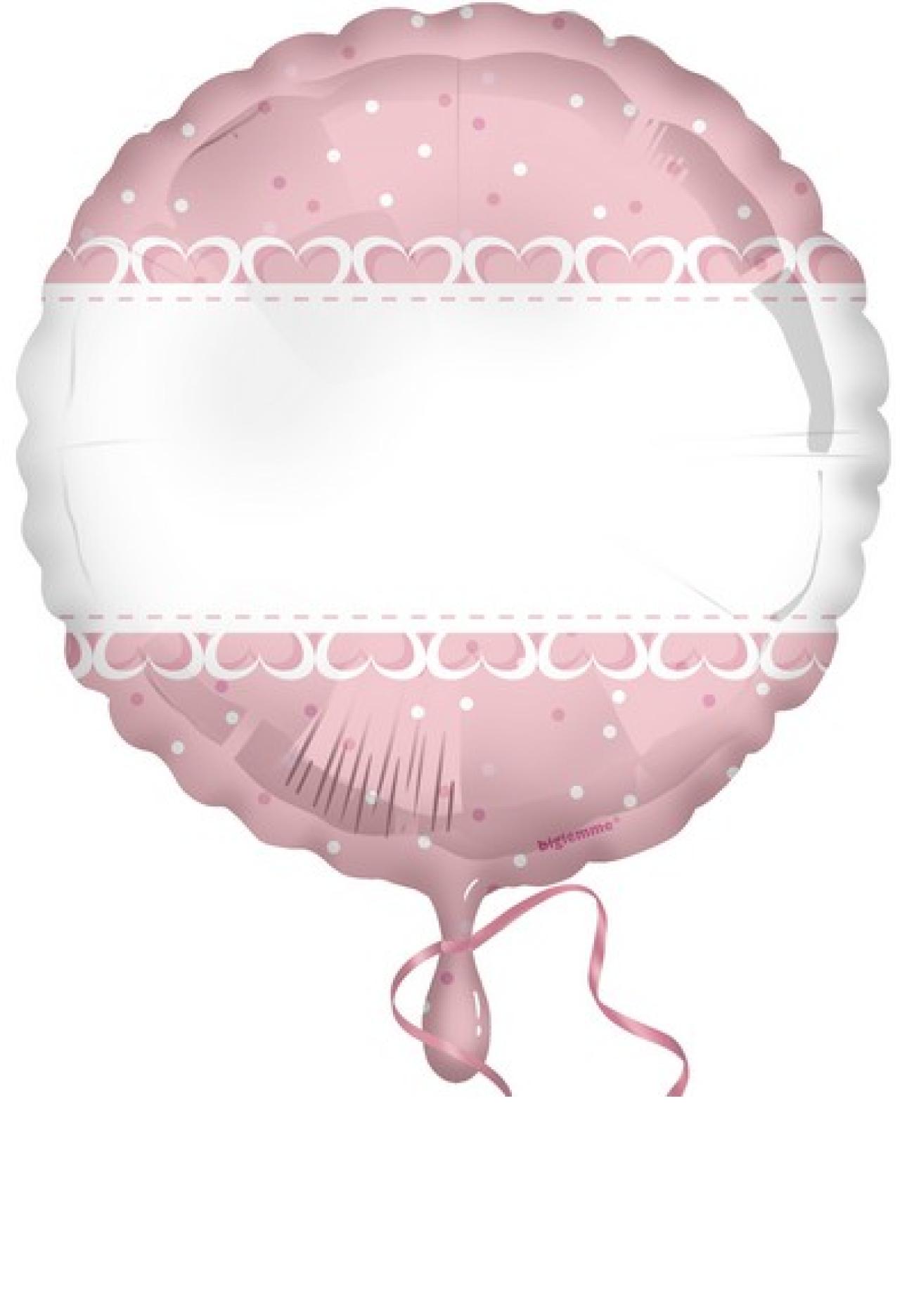 Pallone foil 18" - 45 cm personalizzabile Baby Cuori rosa